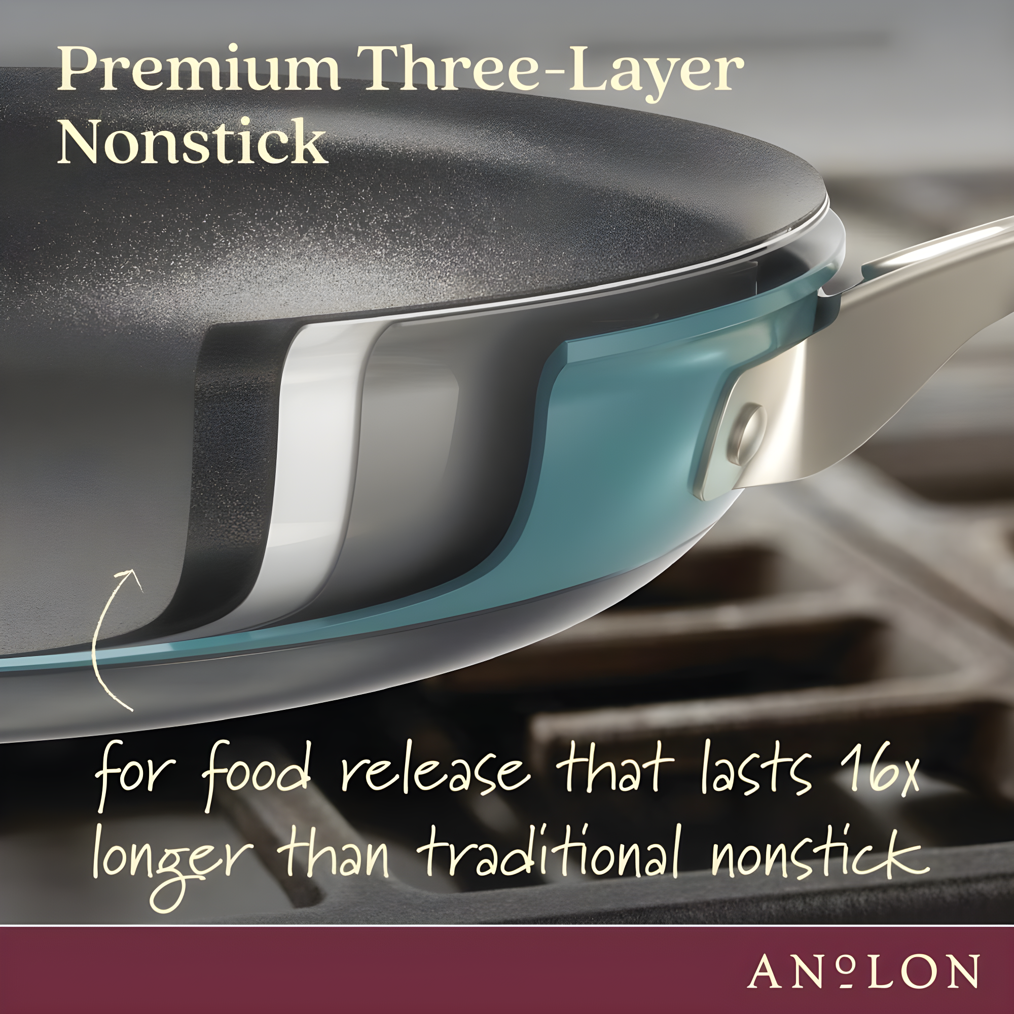 Anolon Anolon Achieve Hard Anodized Nonstick Saute Pan with Lid - 3 Quart