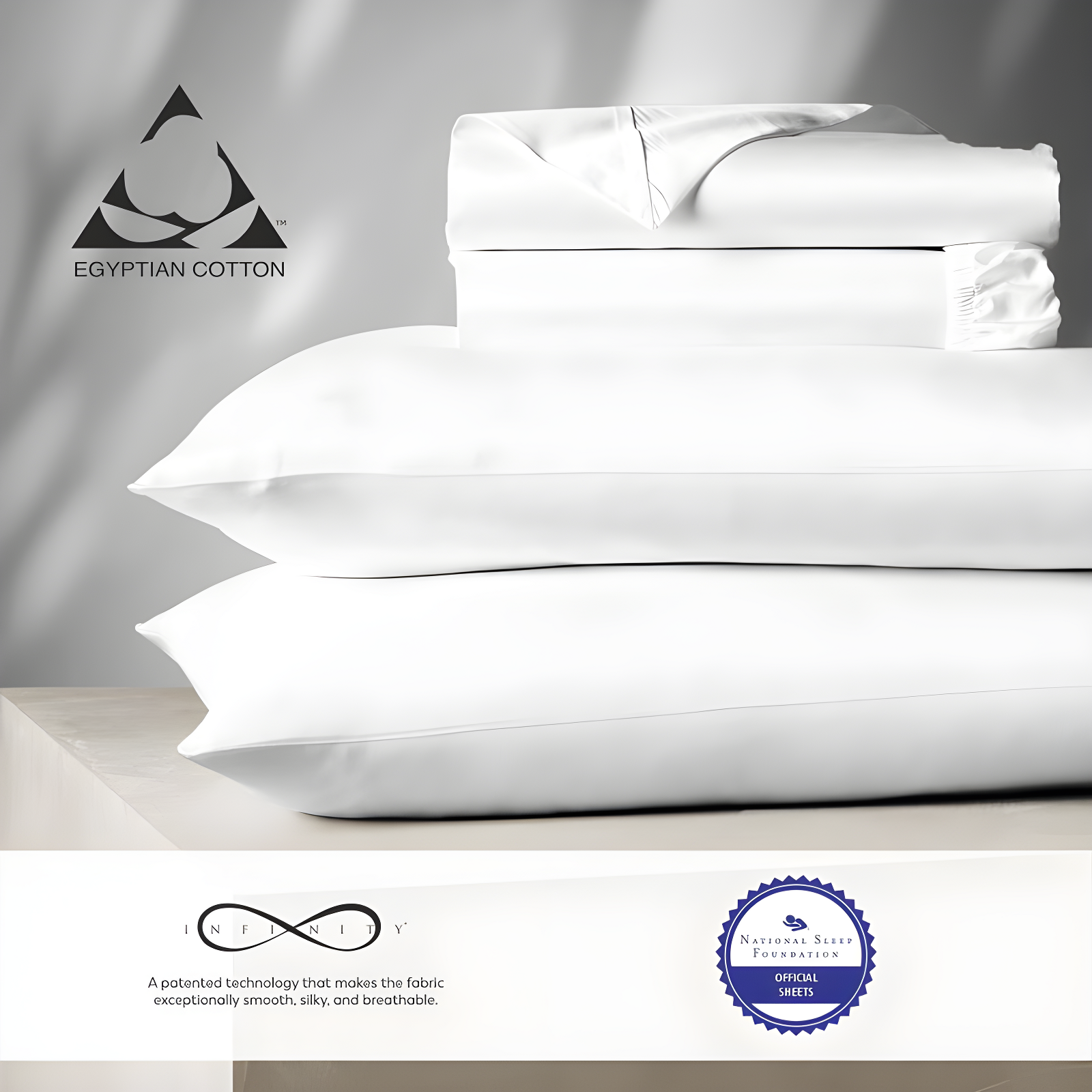 Full 1000 Thread Count Cotton Solid Sheet Set White - Aireolux