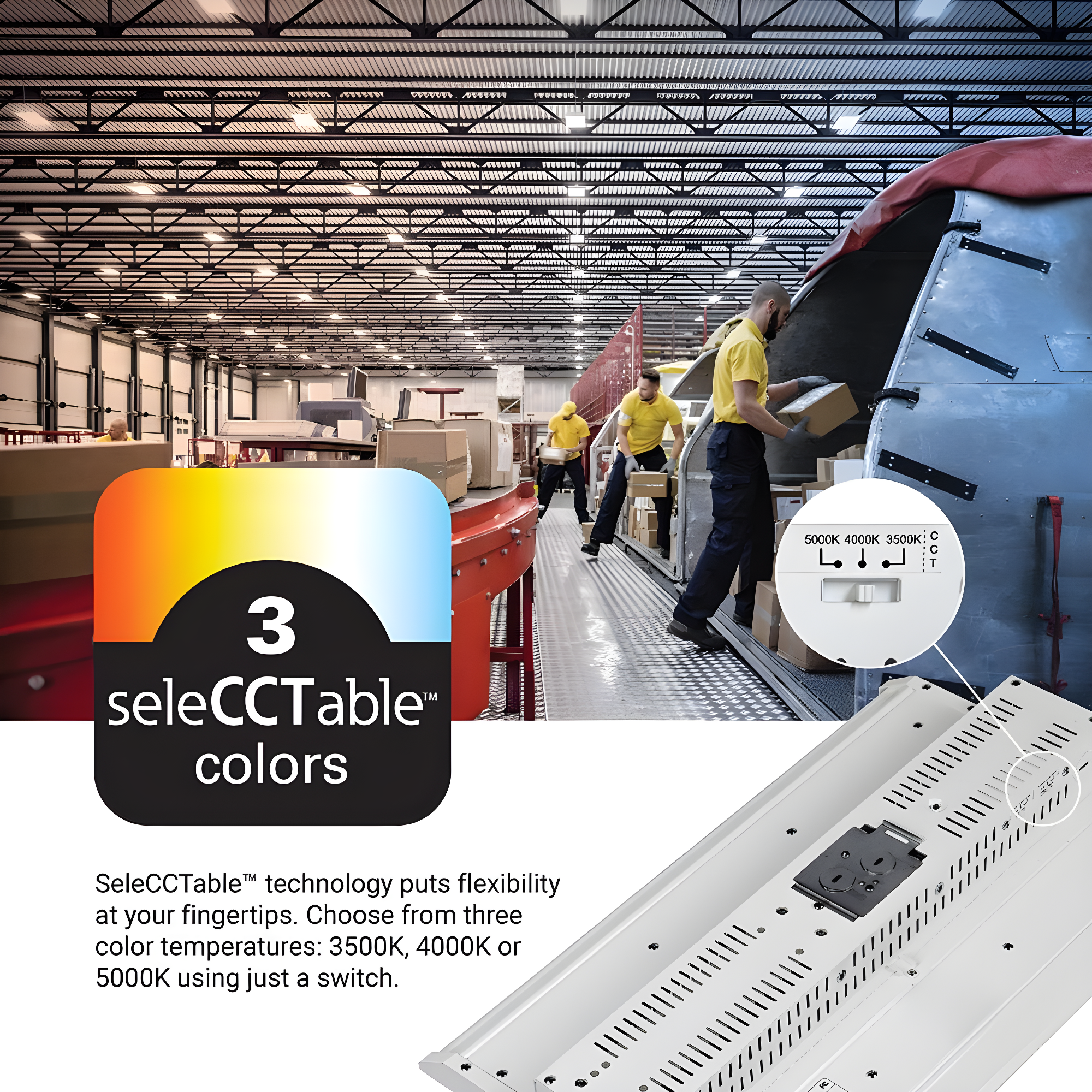 Metalux 14.17-in x 10.23-in 1 -Light 23984 -Lumen Adjustable Lumens 5000-K Switchable white LED High Bay Light