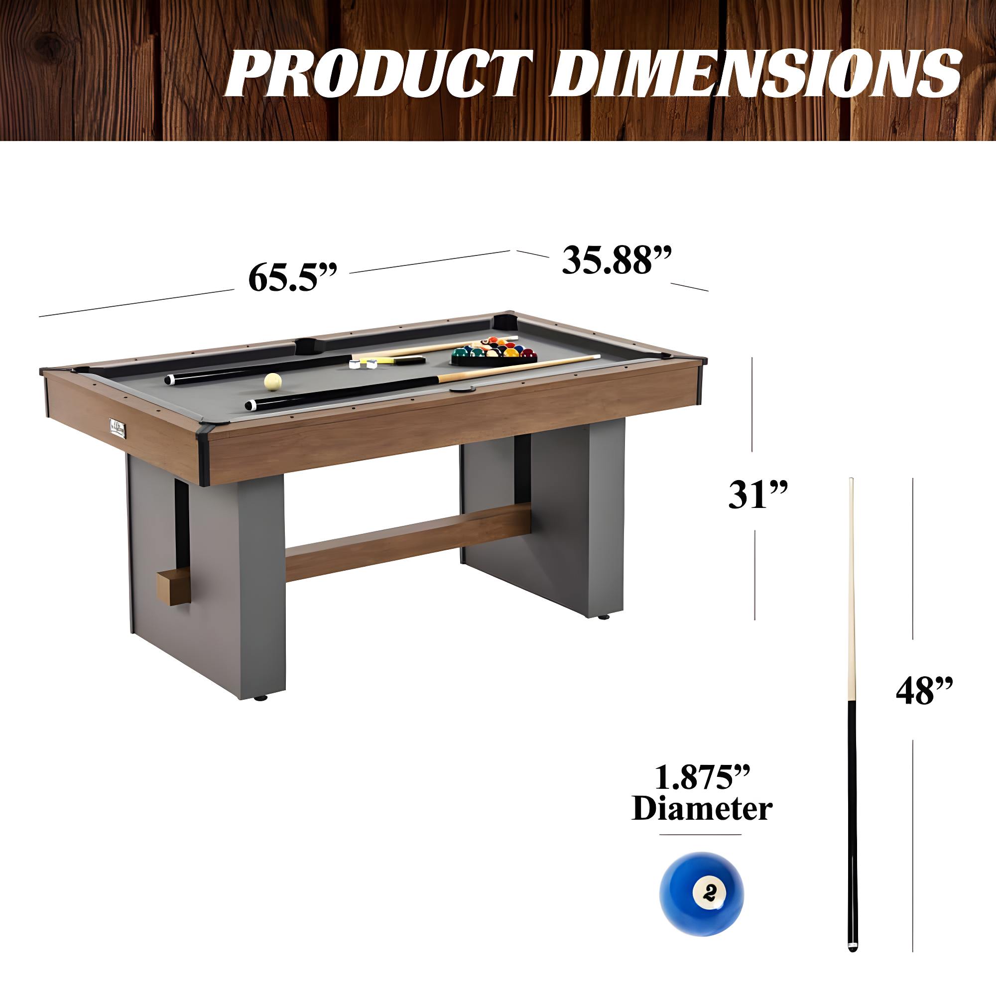 Barrington Billiards Company Barrington Billiards 5.5' Urban Drop Pocket Table with Accessories