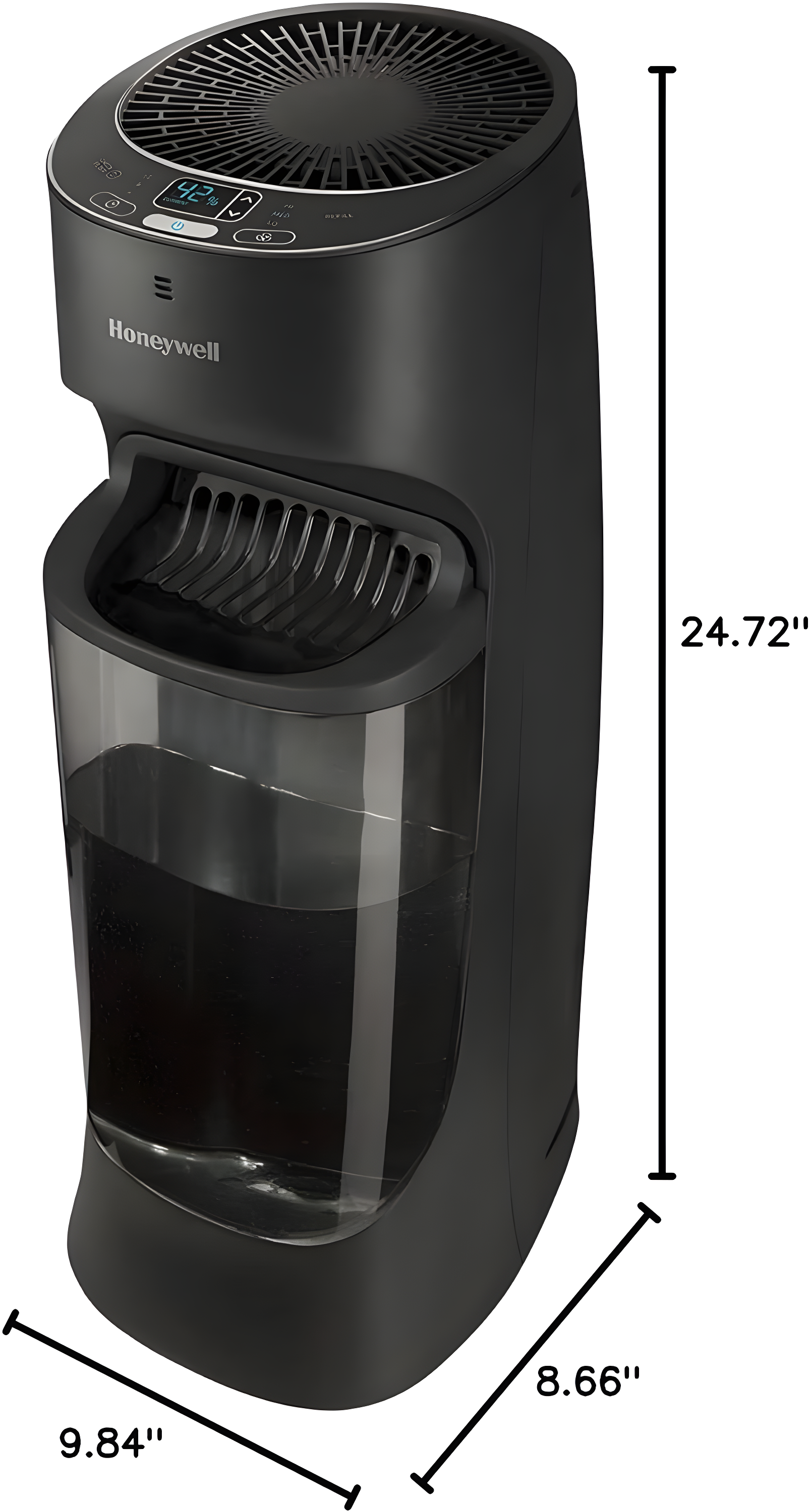 BEACHWATER POOL & SPA, LLC Top Fill Tower Humidifier, Digital Humidistat, Cool Mist Humidifier For Bedroom, Home Or Office With Space Saving Tower Design