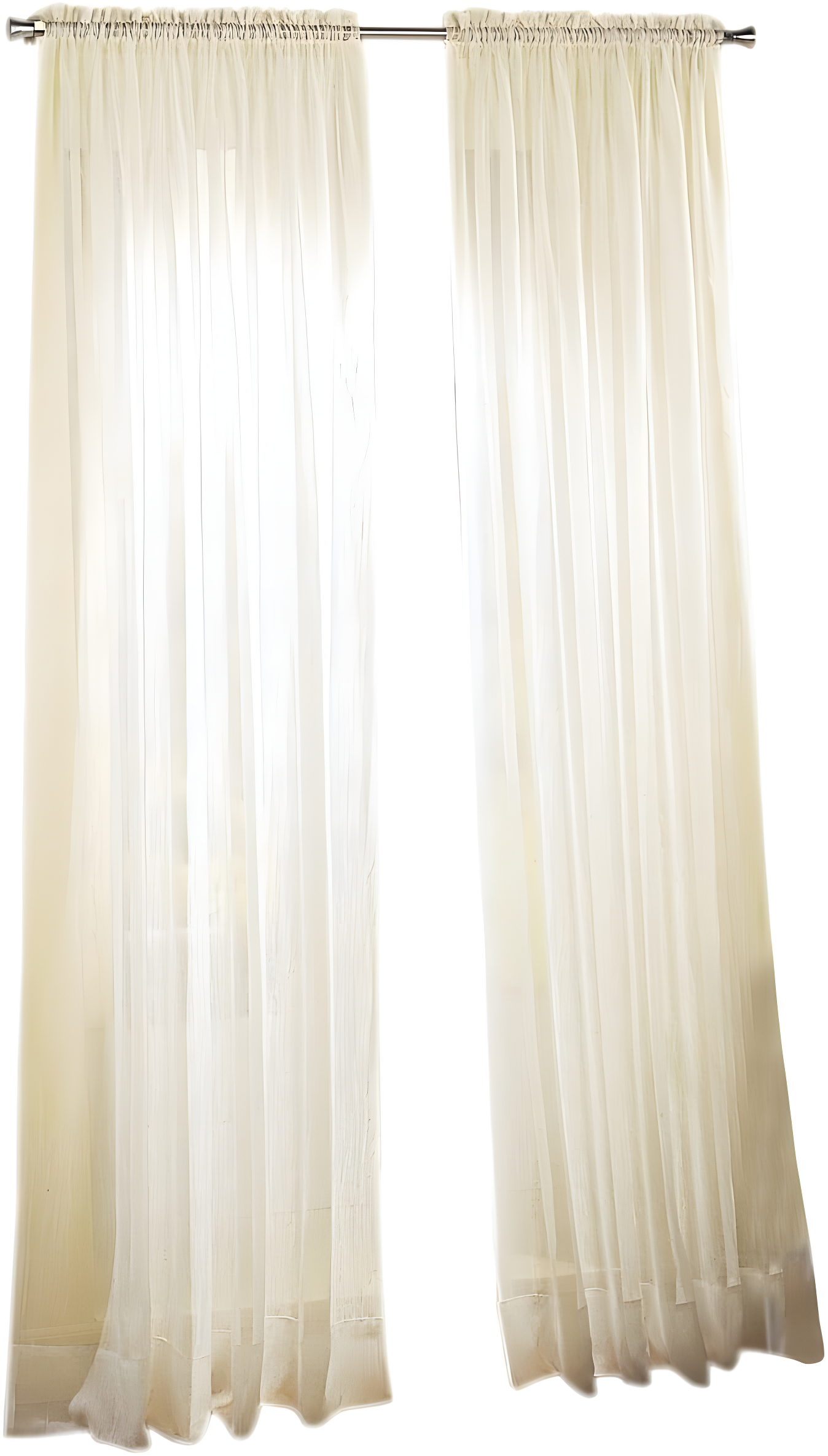 84"x51" Erica Crushed Sheer Voile Rod Pocket Curtain Panel Eggshell - No. 918