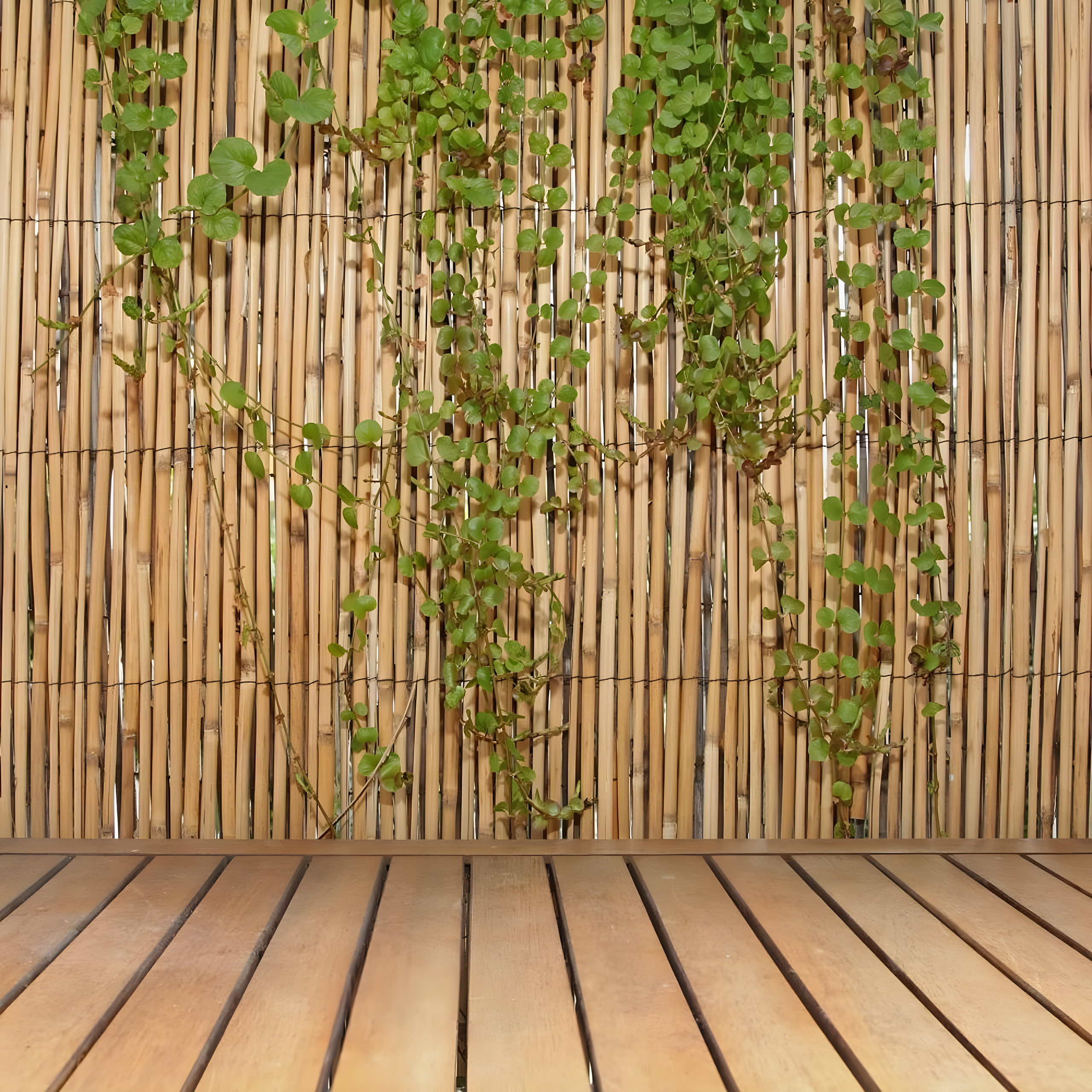 Backyard X-Scapes 6 ft. H x 16 ft. W Natural Jumbo Reed Fence Decorative Garden Fencing Divider
