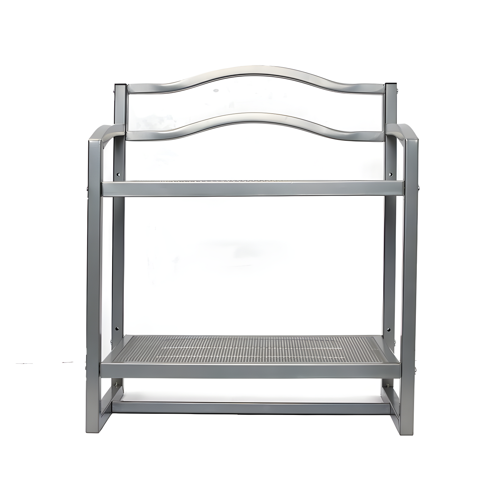 Household Essentials 2 Tier Metal Wall Mount Bathroom Storage Rack Silver
