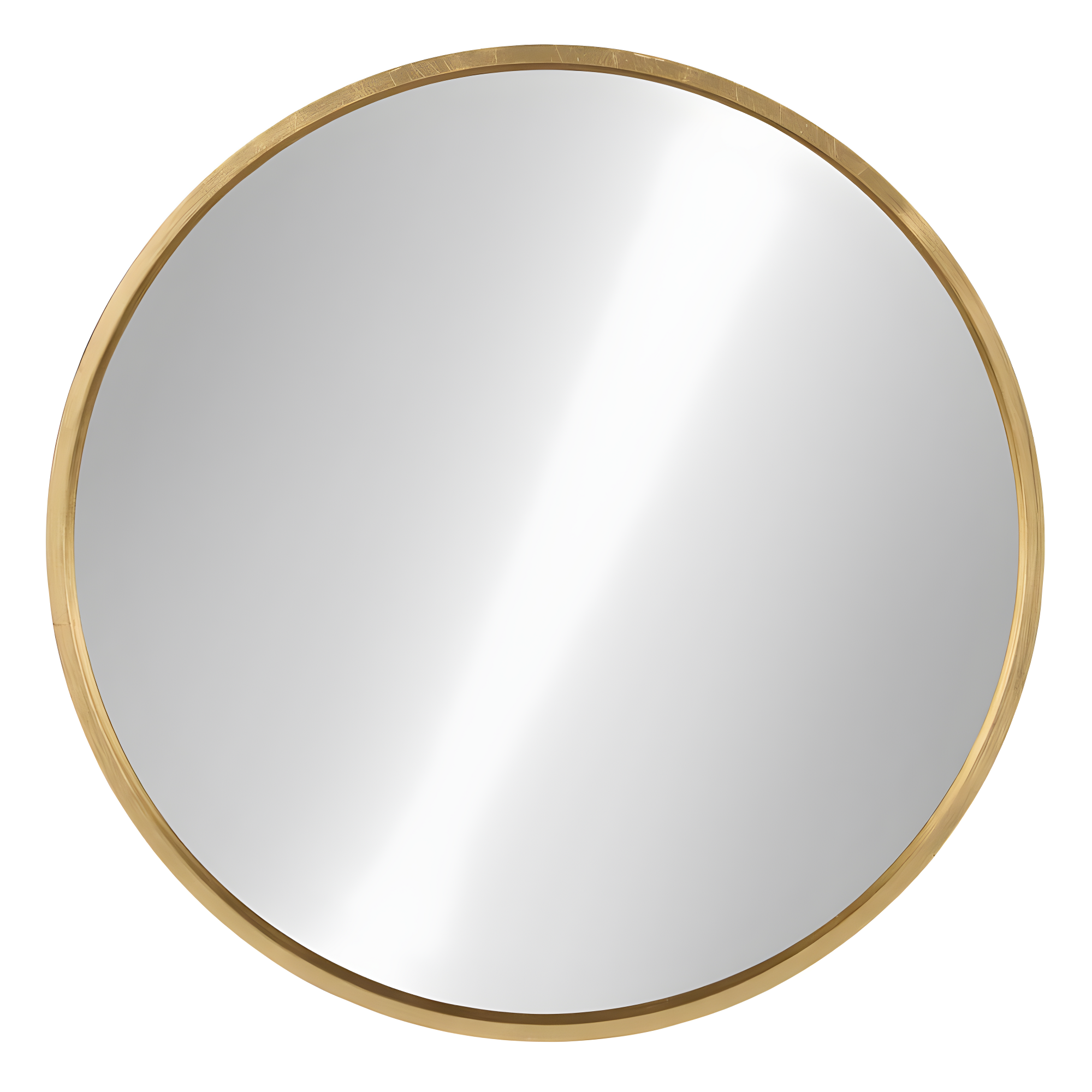 26" x 26" Travis Round Wood Accent Wall Mirror Gold - Kate and Laurel All Things Decor: Vanity, Decorative, No Assembly Required