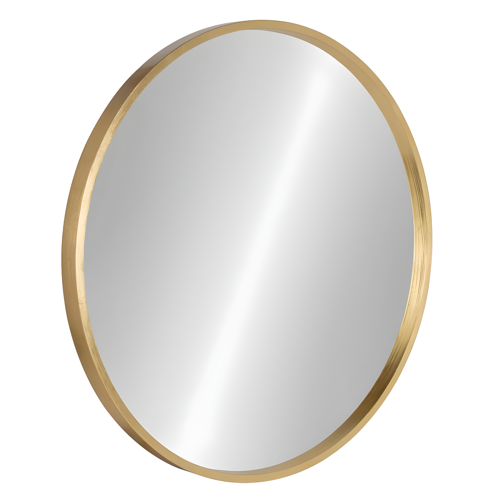 26" x 26" Travis Round Wood Accent Wall Mirror Gold - Kate and Laurel All Things Decor: Vanity, Decorative, No Assembly Required