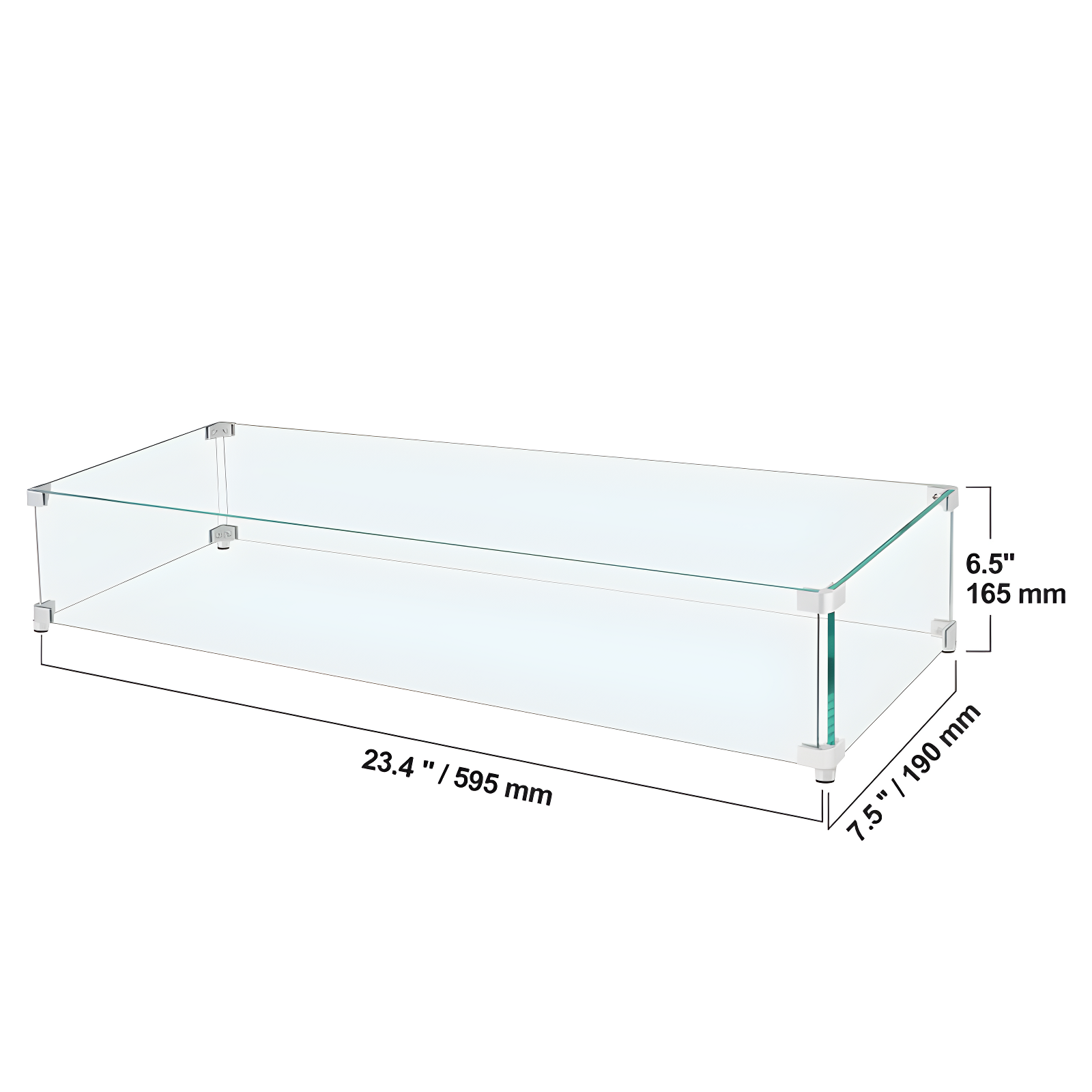 VEVOR Tempered Glass Fire Pit Accessory (Set of 4)