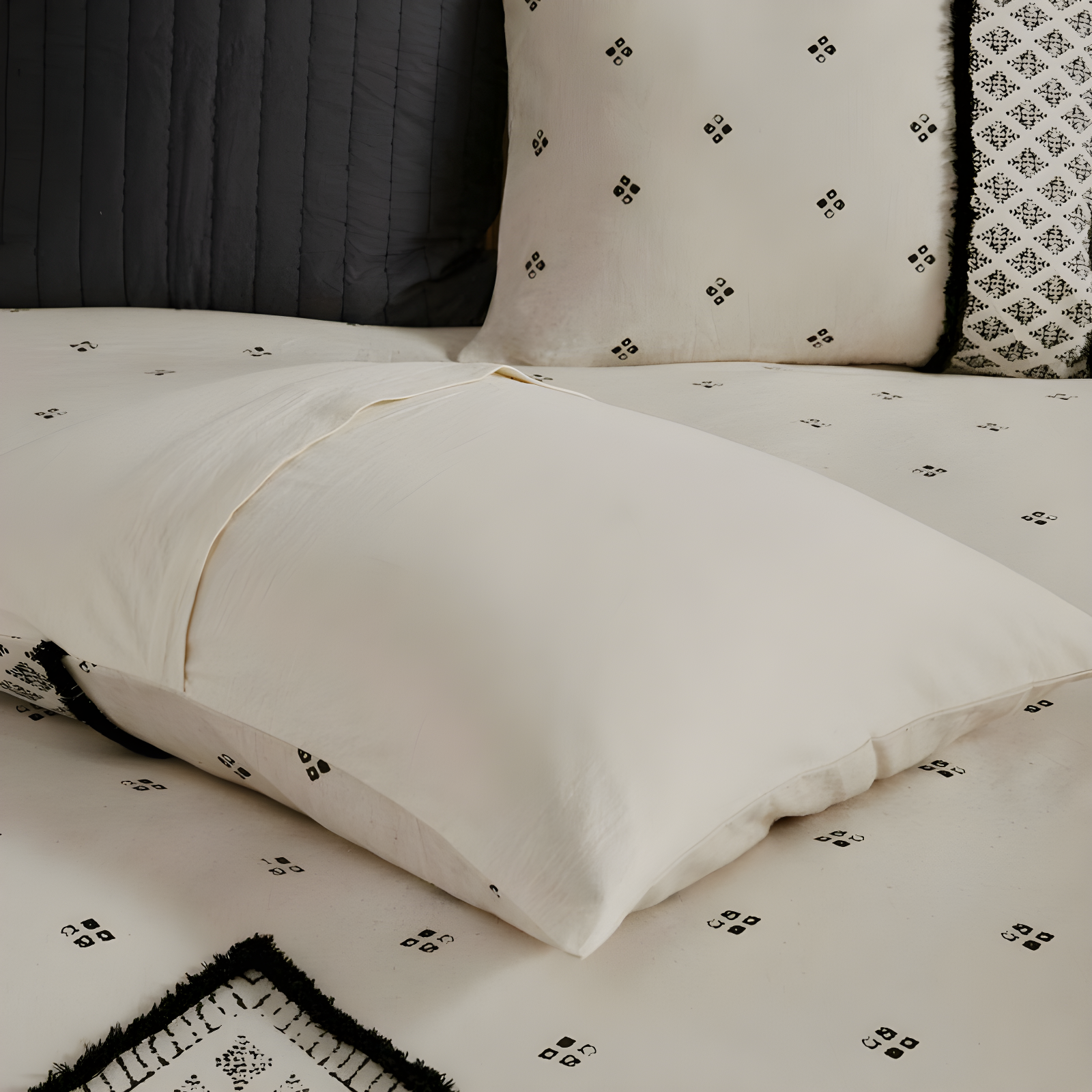 INK+IVY Marta 3 Piece Cotton and Flax Linen Blend Comforter Set