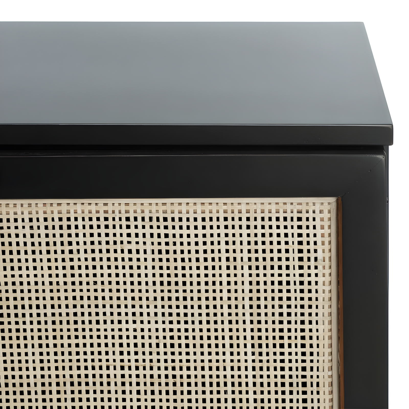 Zadie 2 Shelf Rattan Sideboard - Black/Natural - Safavieh