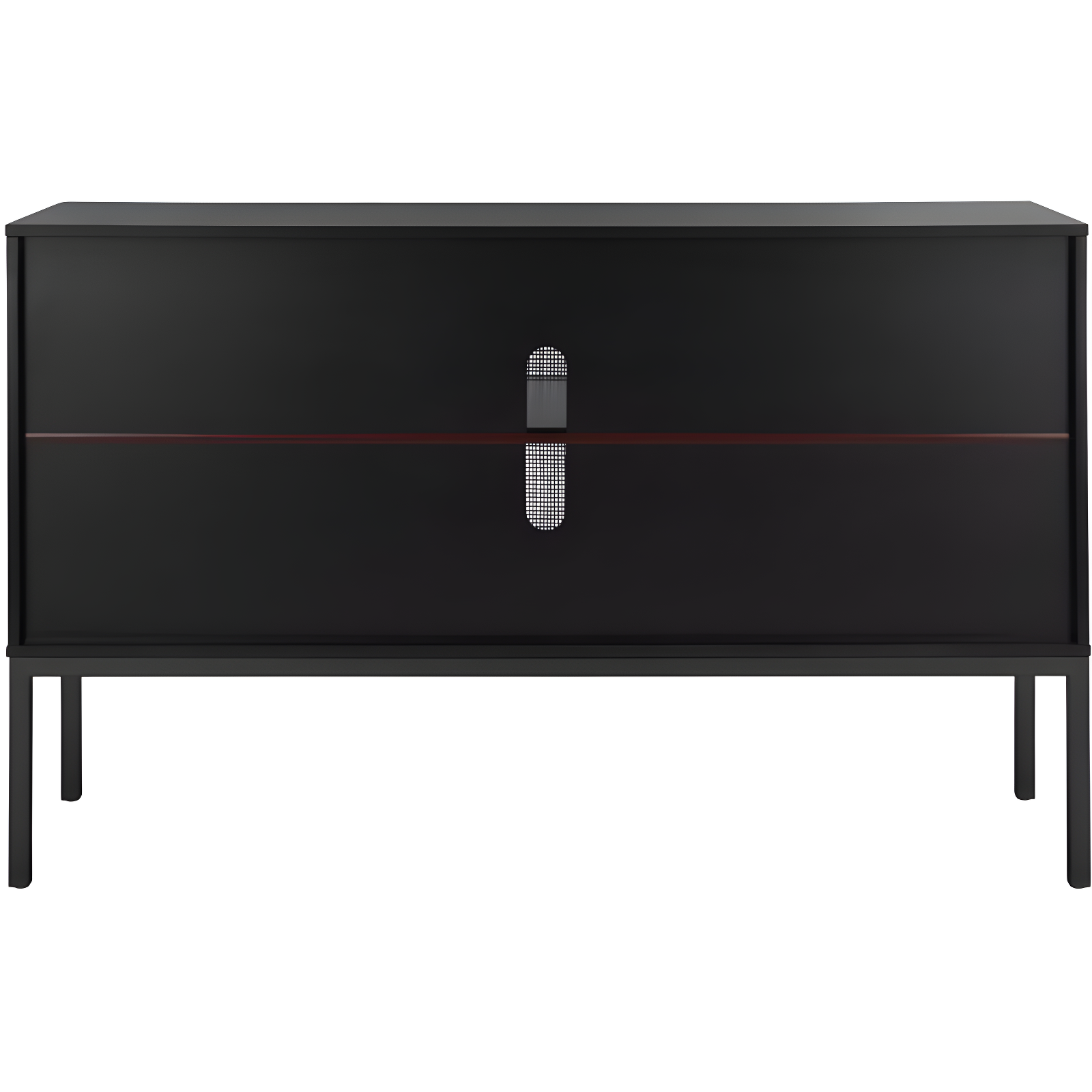 Zadie 2 Shelf Rattan Sideboard - Black/Natural - Safavieh