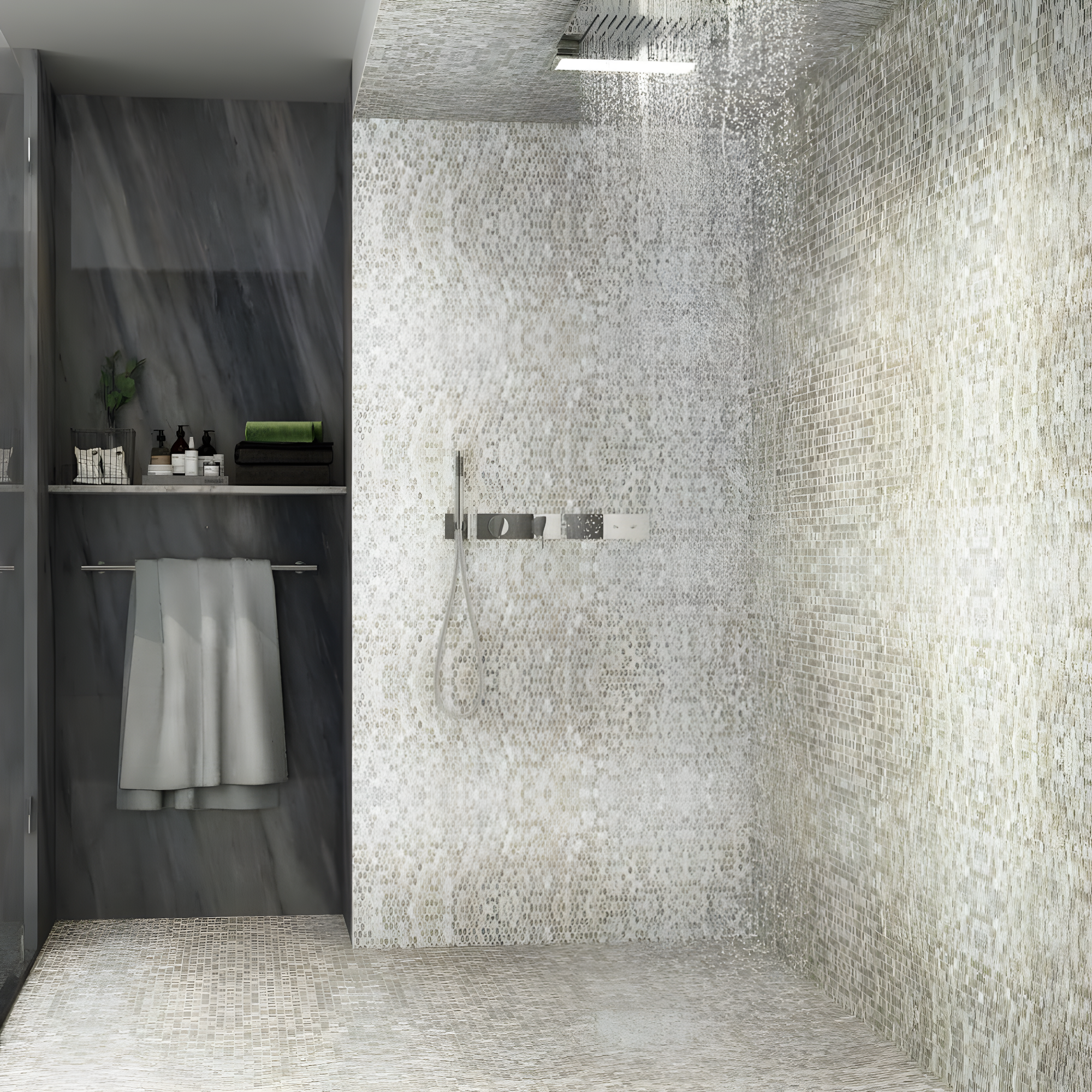 Whisper 11.61" x 11.73" Polished Mini Picket Glass Mosaic Wall Tile (0.94 Sq. Ft. / each)