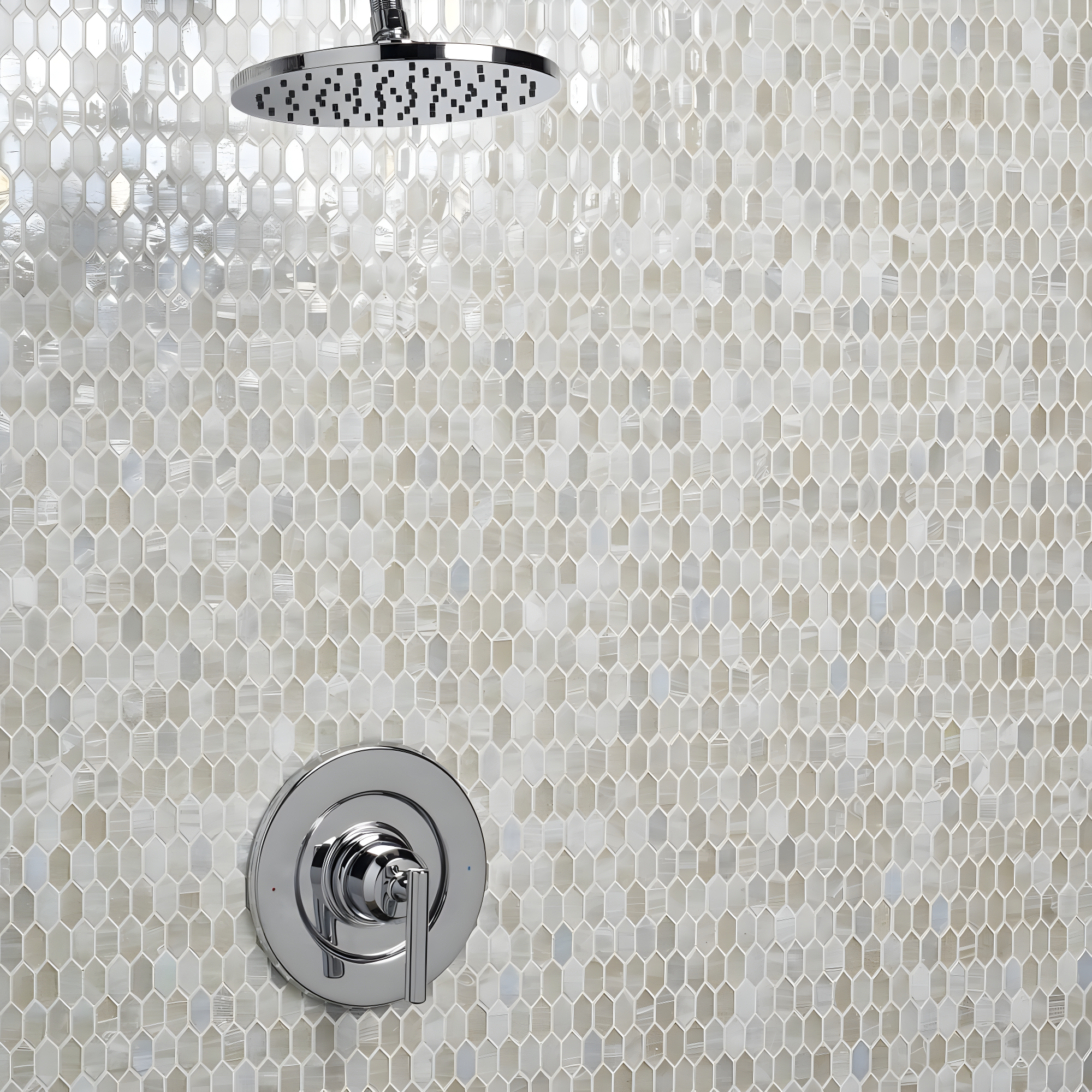 Whisper 11.61" x 11.73" Polished Mini Picket Glass Mosaic Wall Tile (0.94 Sq. Ft. / each)