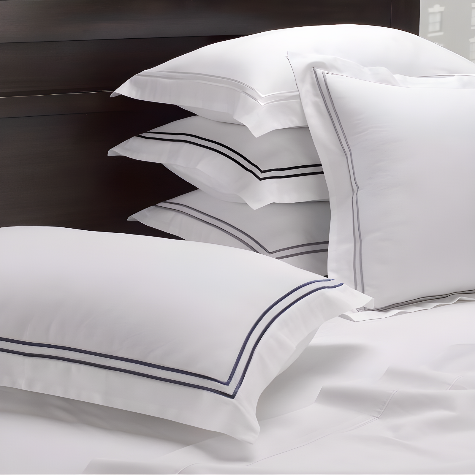 Ella Jayne Home Ella Jayne Cotton Duvet Cover with Satin Satin Stitching 3-Piece Set, White with White Satin Stitching