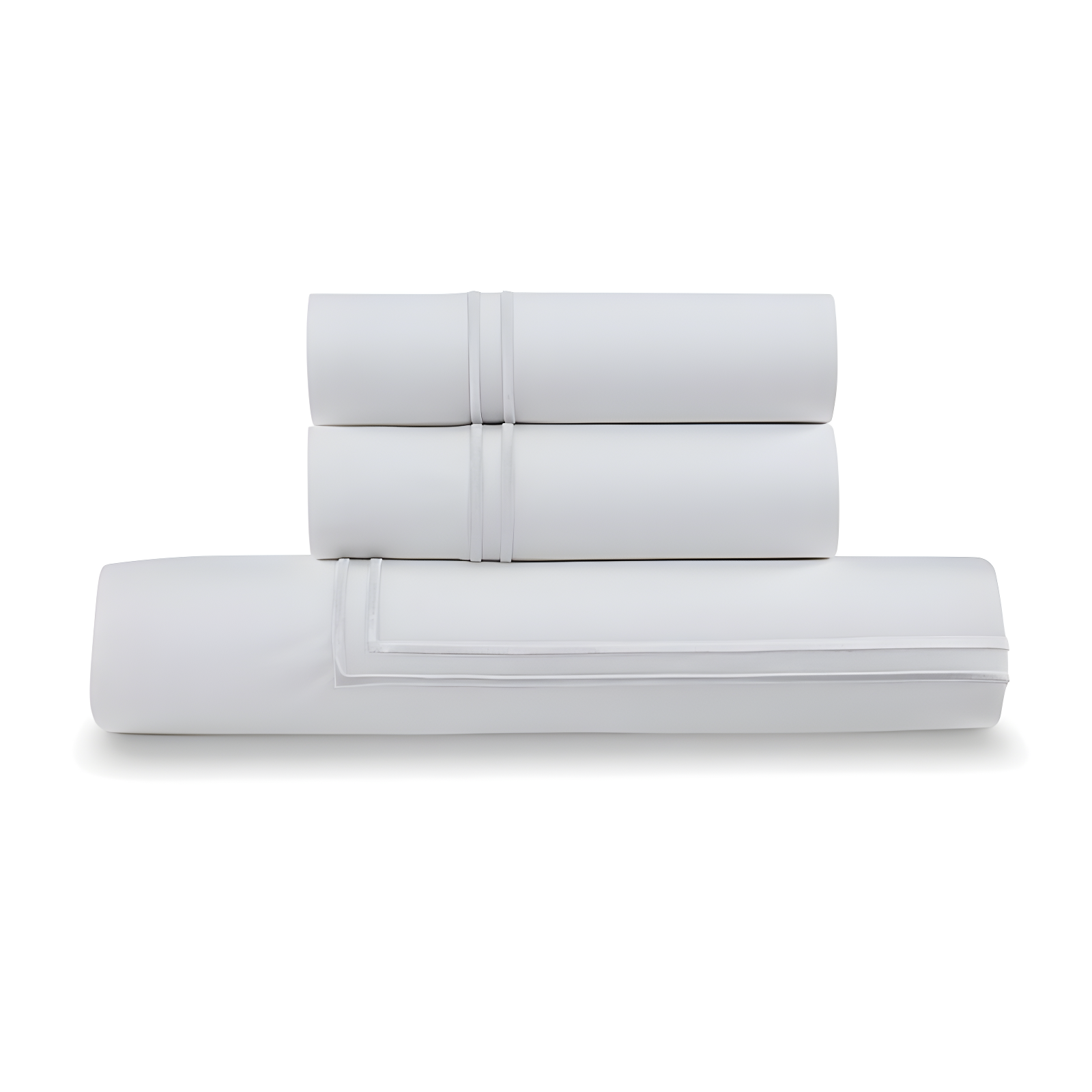 Ella Jayne Home Ella Jayne Cotton Duvet Cover with Satin Satin Stitching 3-Piece Set, White with White Satin Stitching
