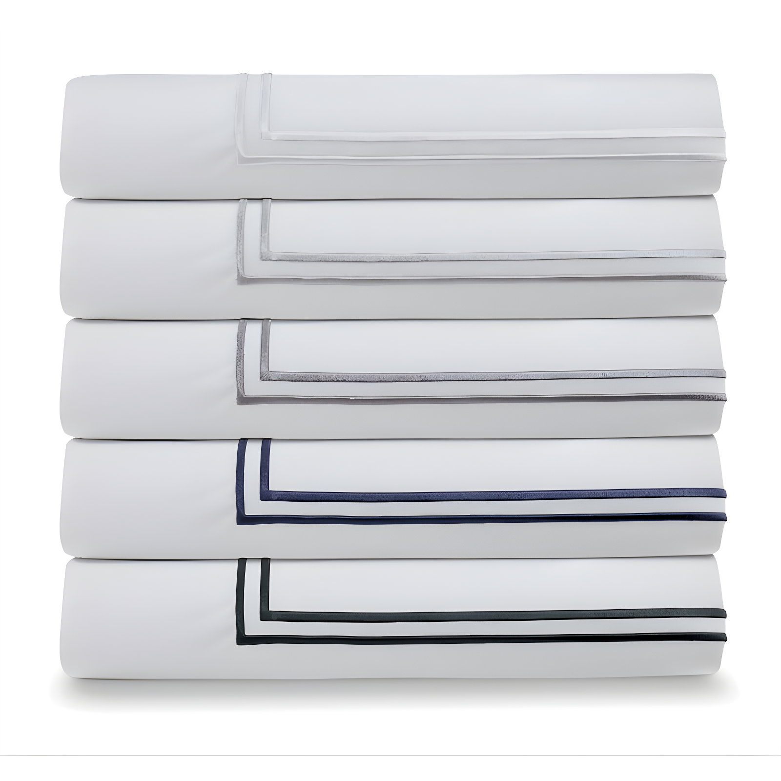 Ella Jayne Home Ella Jayne Cotton Duvet Cover with Satin Satin Stitching 3-Piece Set, White with White Satin Stitching