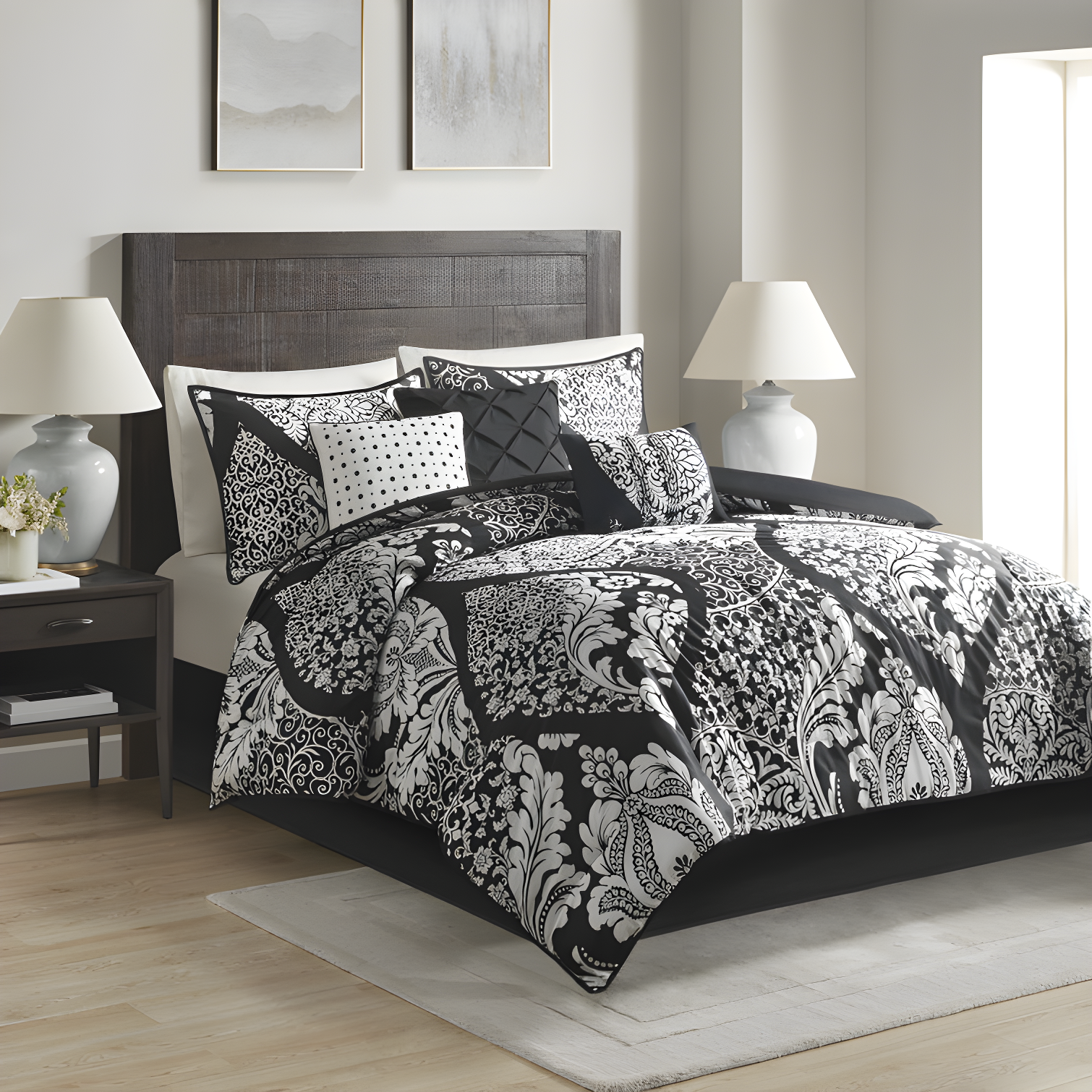 Madison Park Vienna 7 Piece Cotton Printed Comforter Set