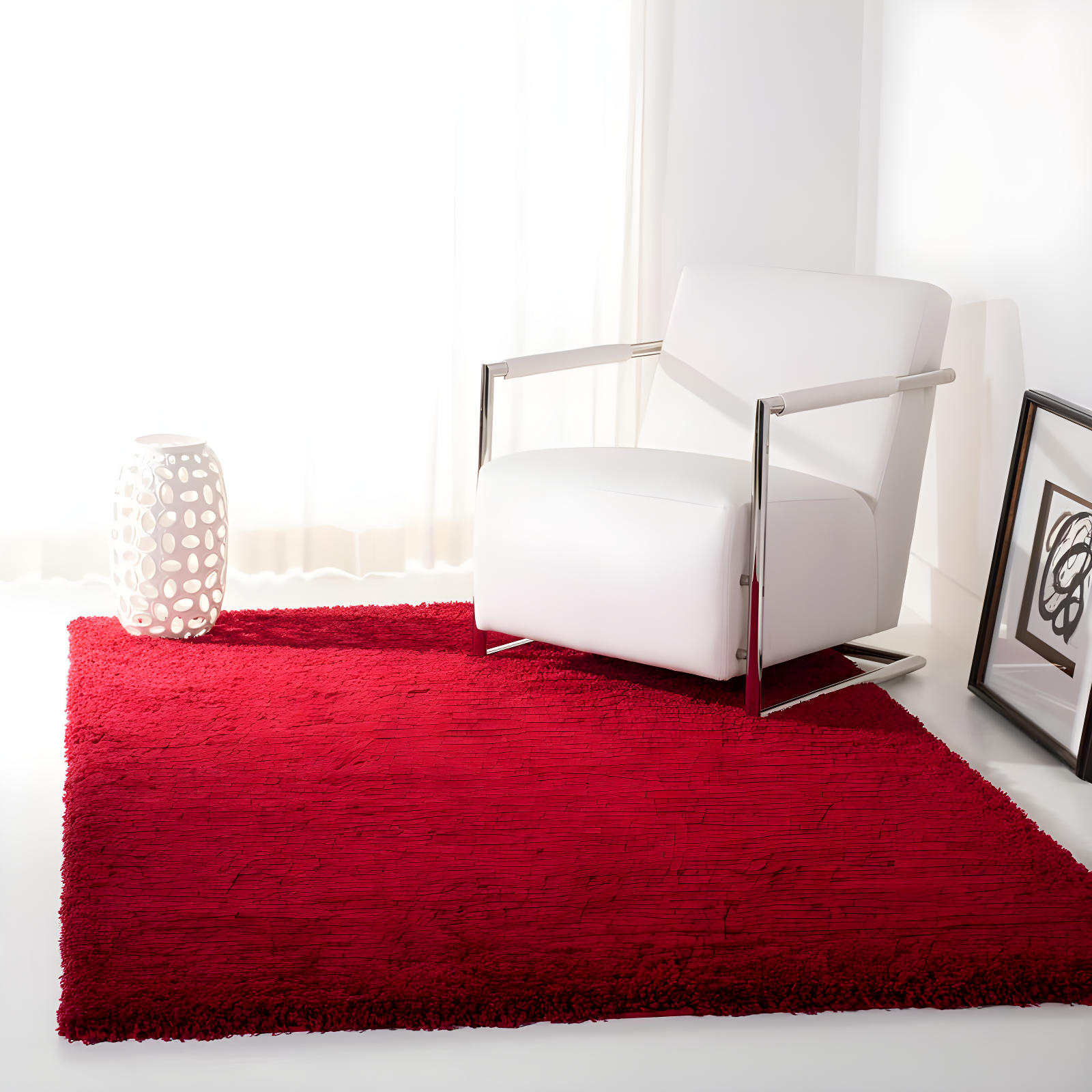 Shag SG151 Power Loomed Area Rug - Red - 8'6"x12' - Safavieh.