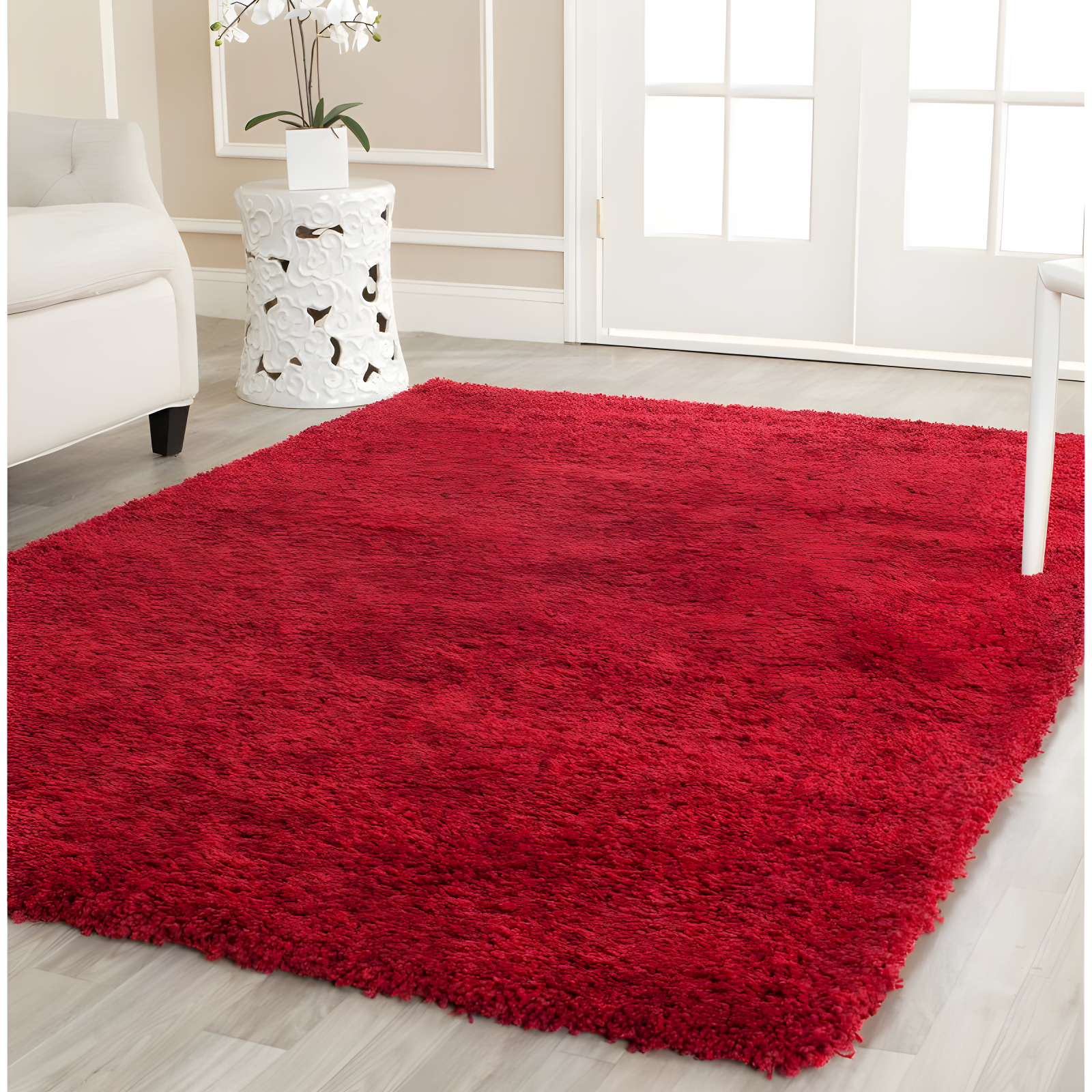 Shag SG151 Power Loomed Area Rug - Red - 8'6"x12' - Safavieh.