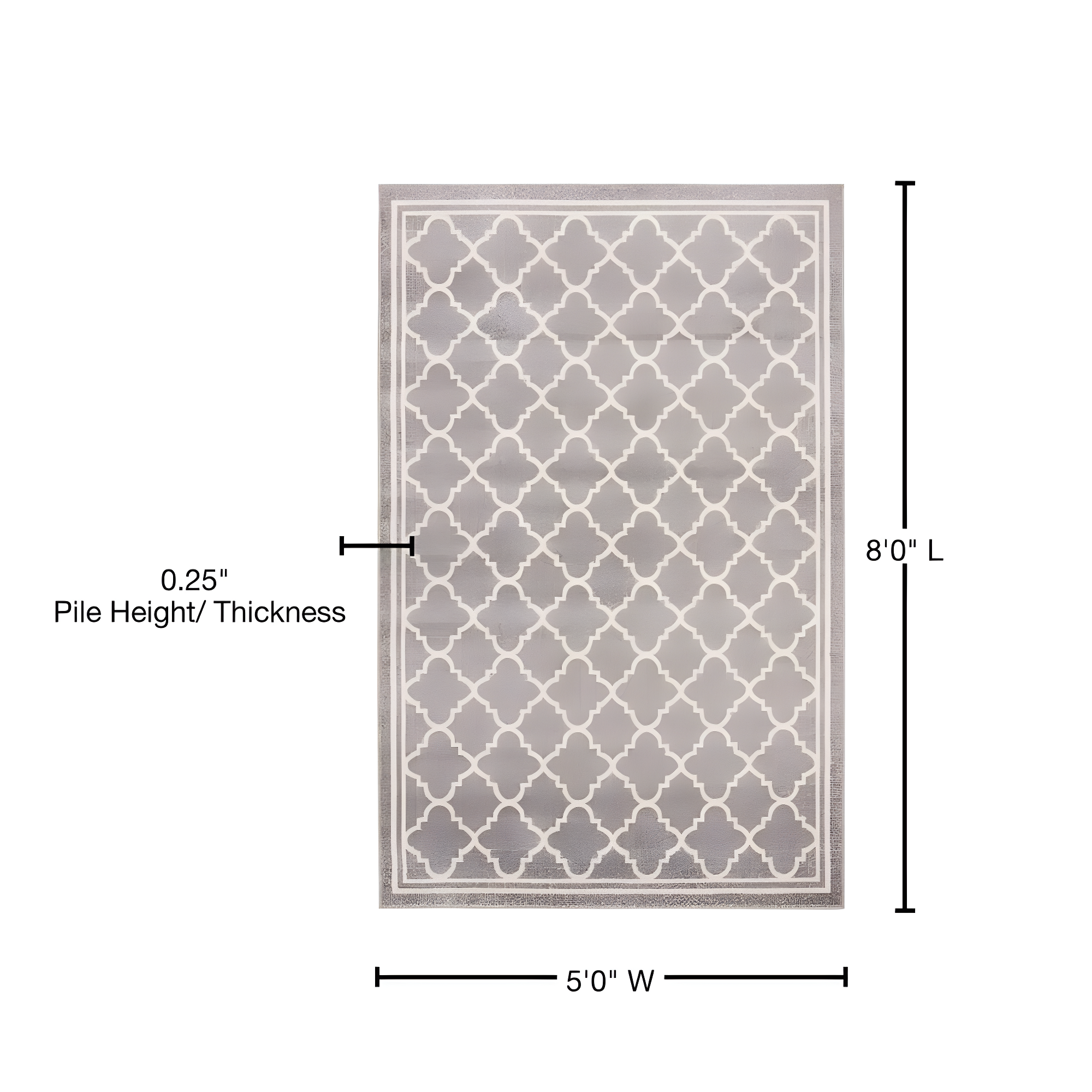 SAFAVIEH Amherst Trina Geometric Area Rug, Dark Grey/Beige, 5'3" x 8'