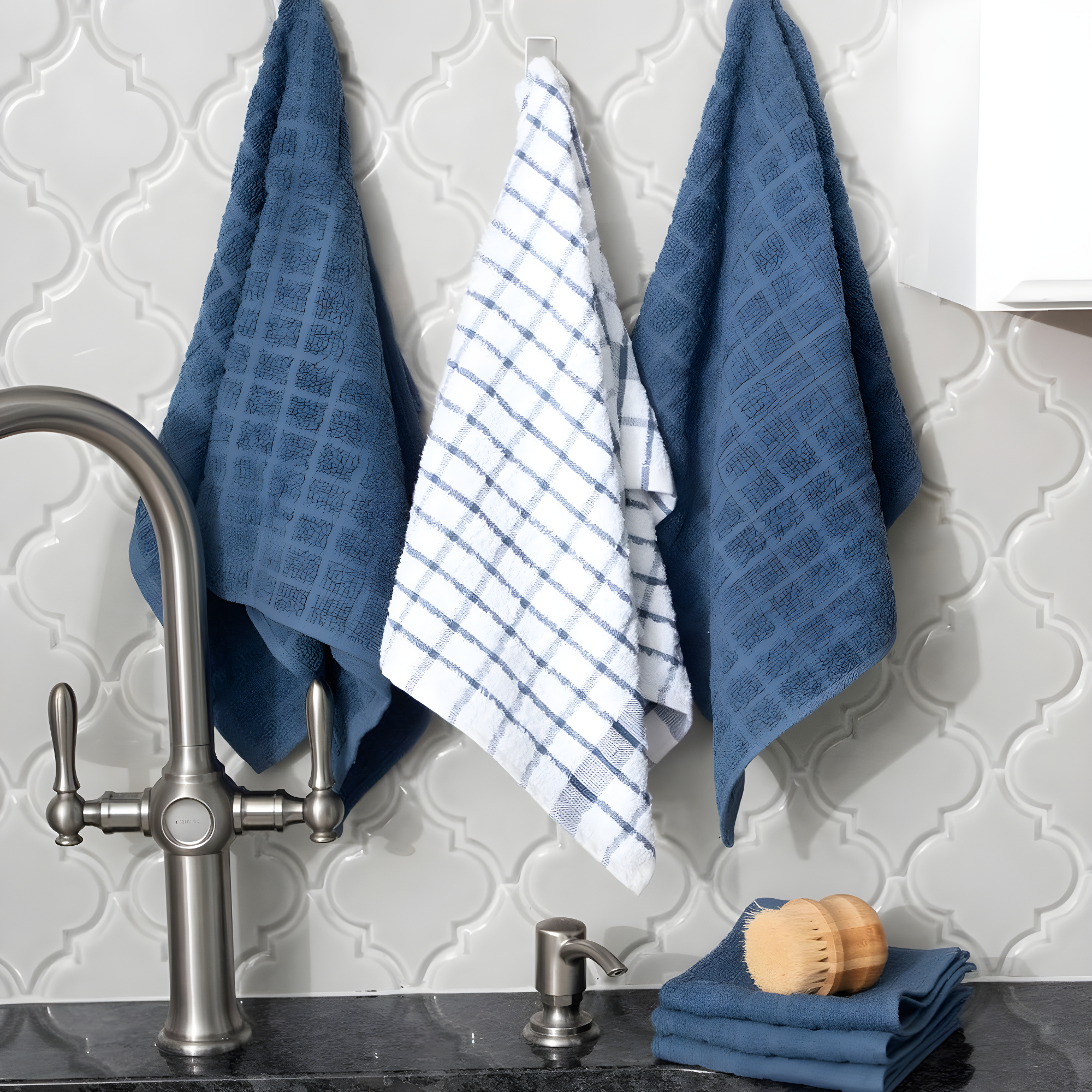 Cotton Plaid Kitchen Towel Linen Set