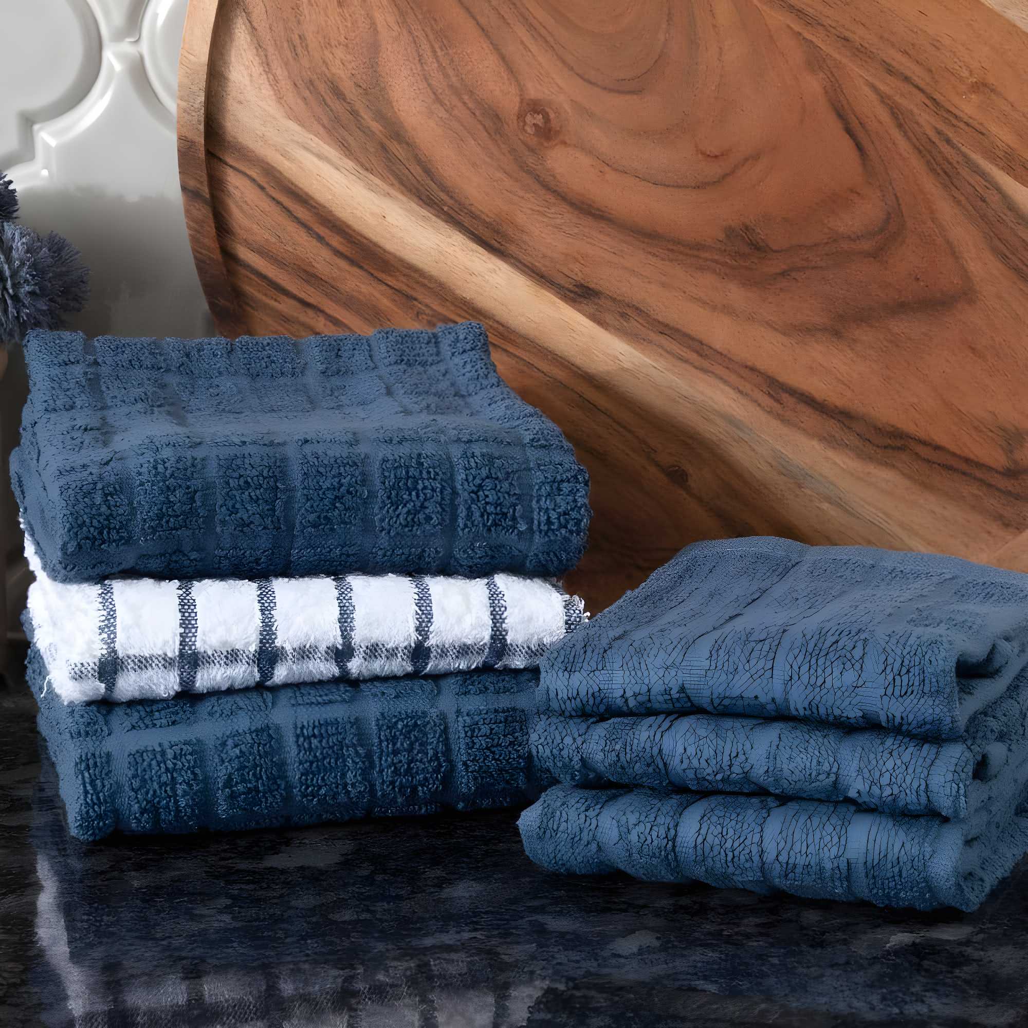 Cotton Plaid Kitchen Towel Linen Set