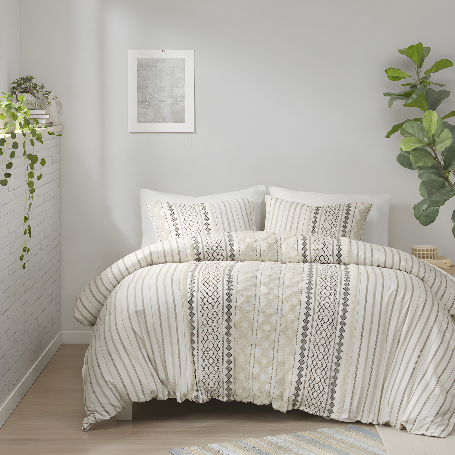 INK+IVY Imani Cotton Printed Duvet Cover Set