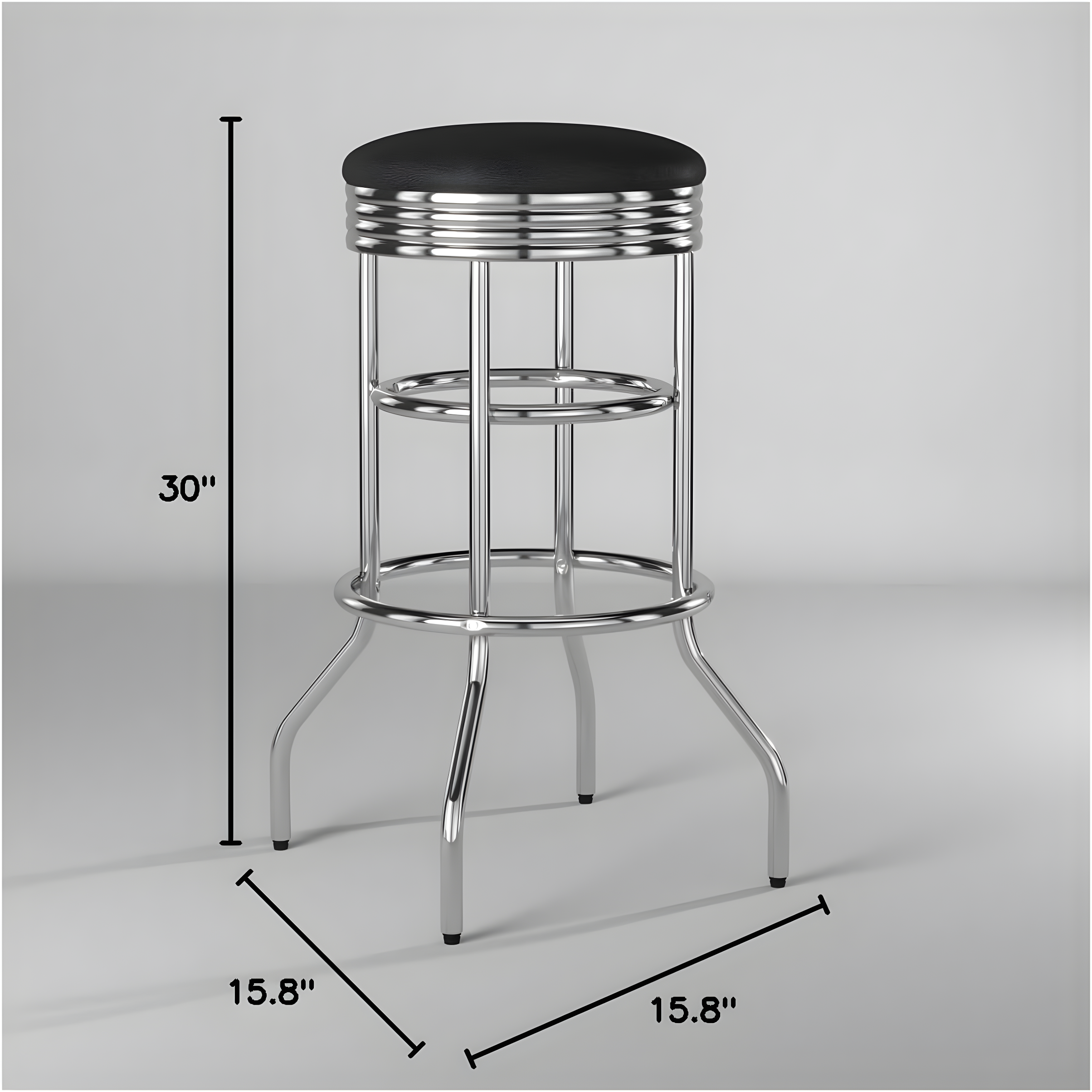 TRINITY 30" Swivel Stool Assembled 2-Pack - Chrome