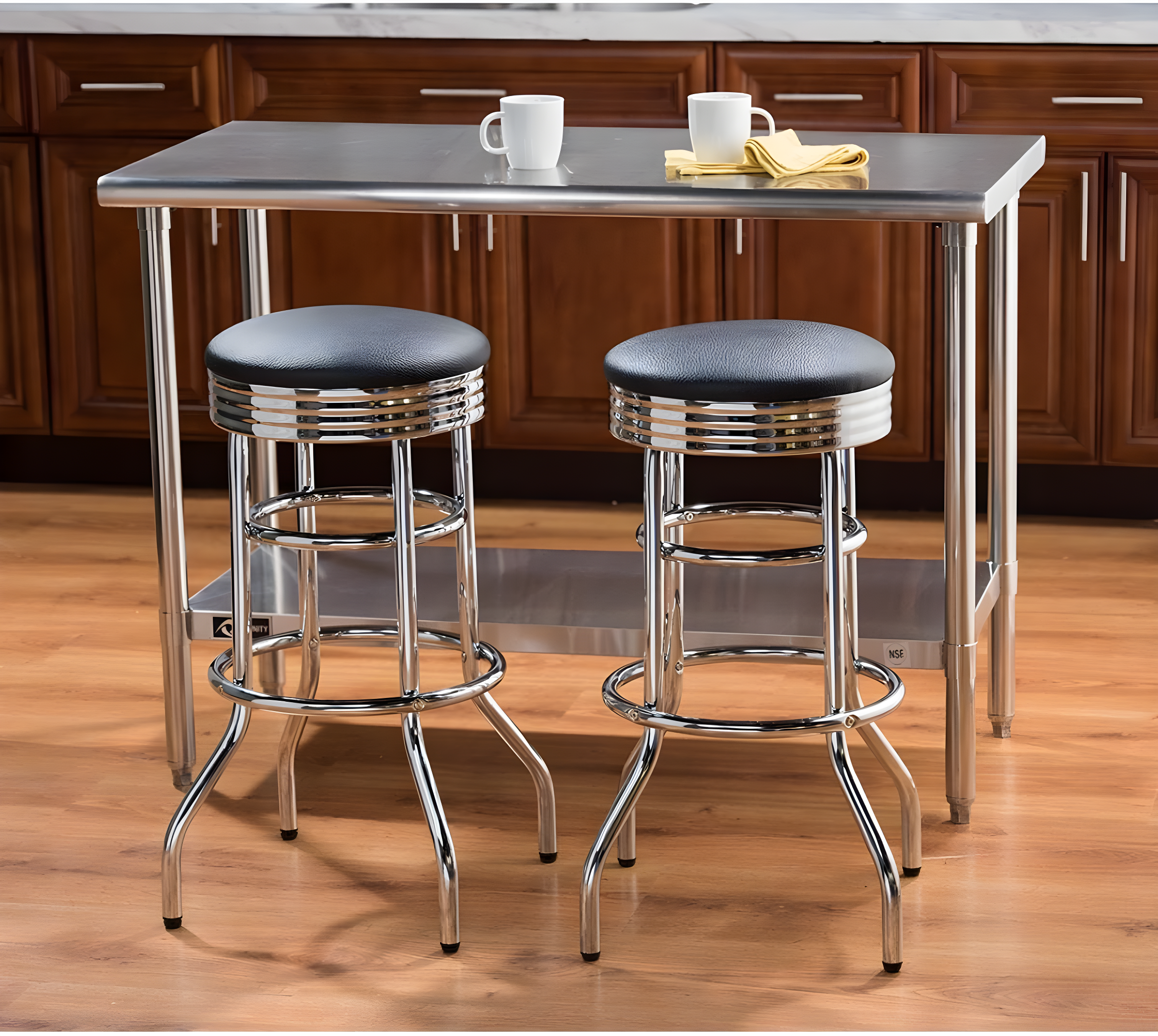 TRINITY 30" Swivel Stool Assembled 2-Pack - Chrome