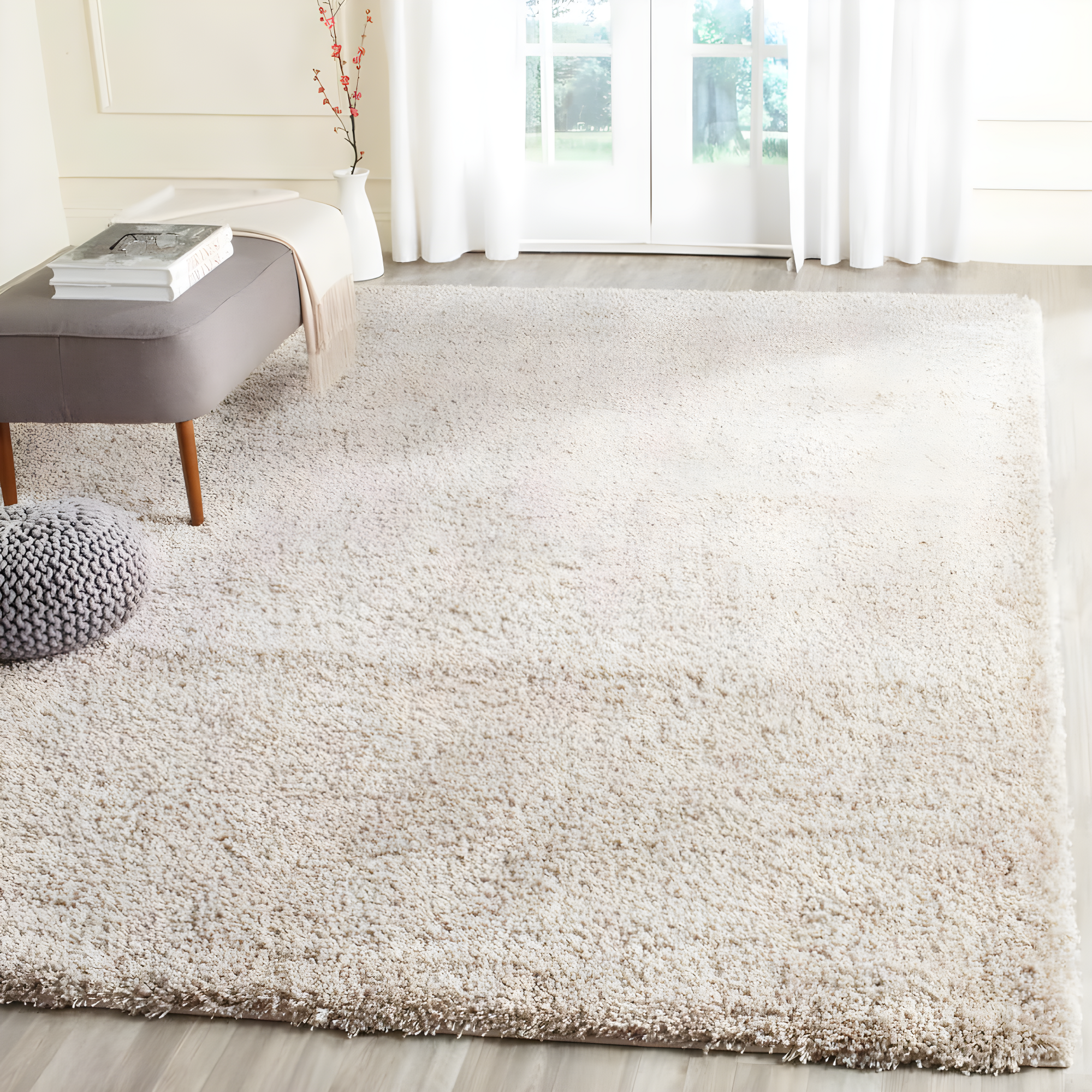 Shag SG151 Power Loomed Area Rug - Beige - 8'x10' - Safavieh.