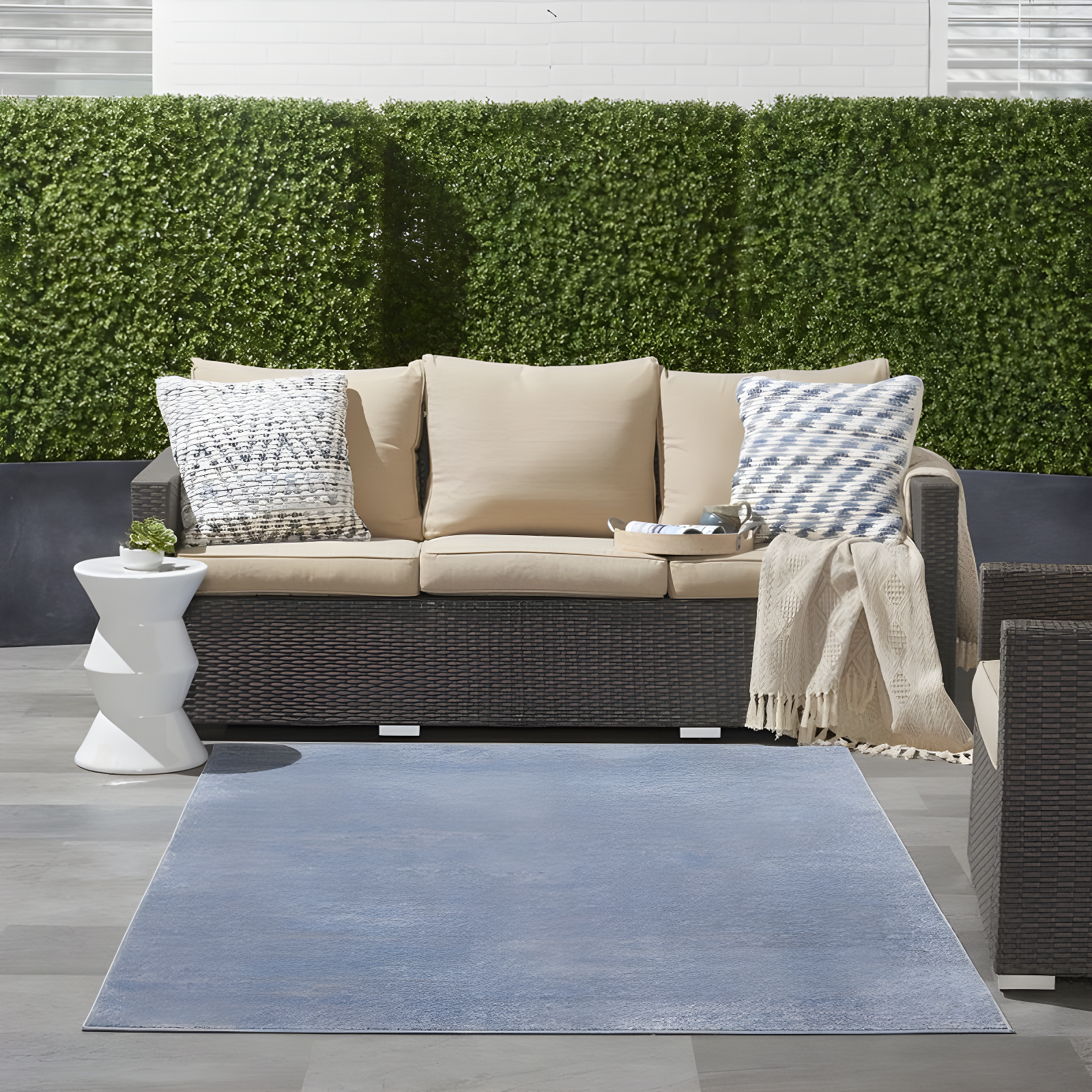 Nourison Nourison Essentials NRE01 Indoor/outdoor Area Rug - Blue/Grey 6' x 9'