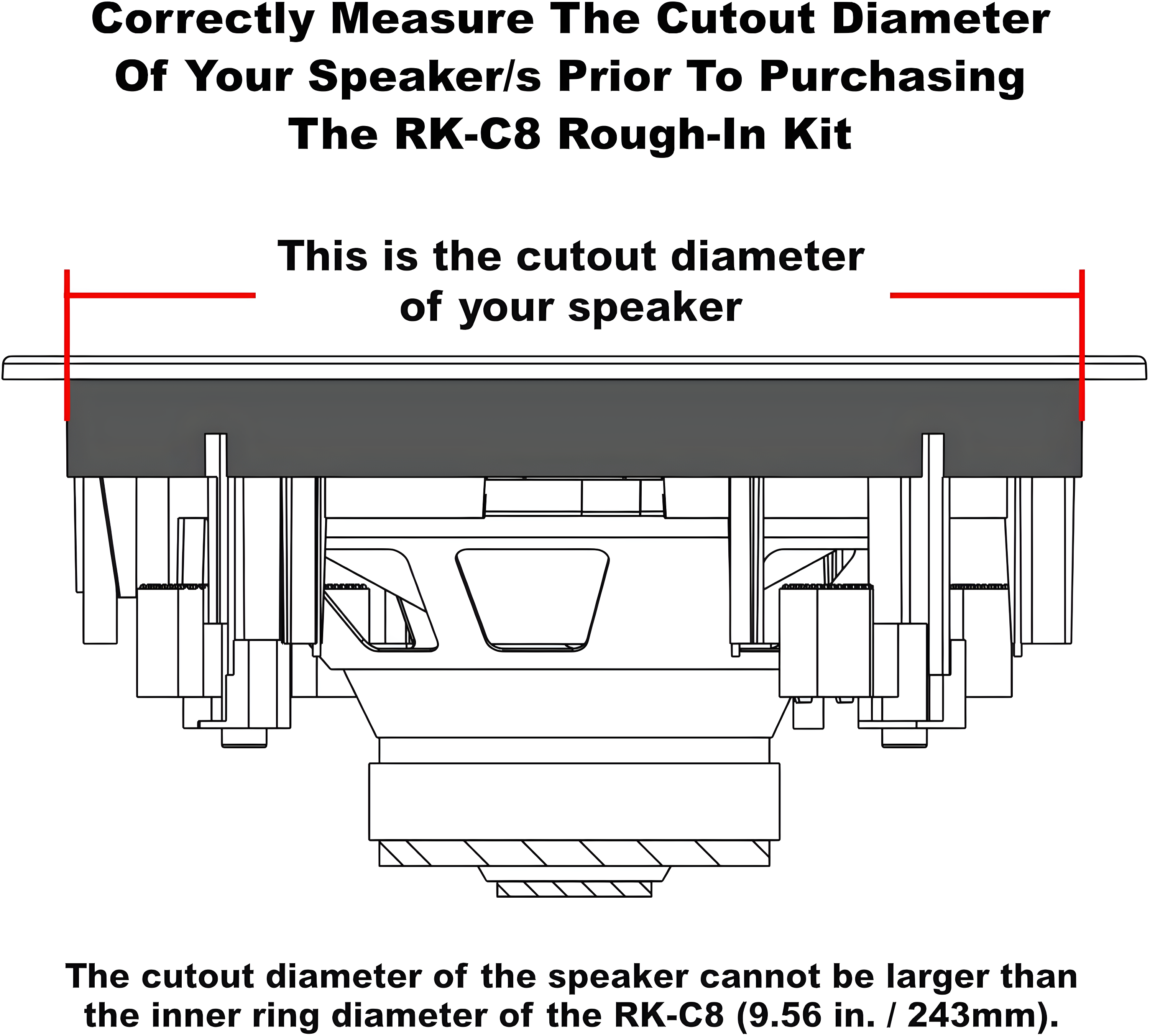 Earthquake Sound RK-C8 Rough-In Kit for 8" Ceiling Speakers (Pair)