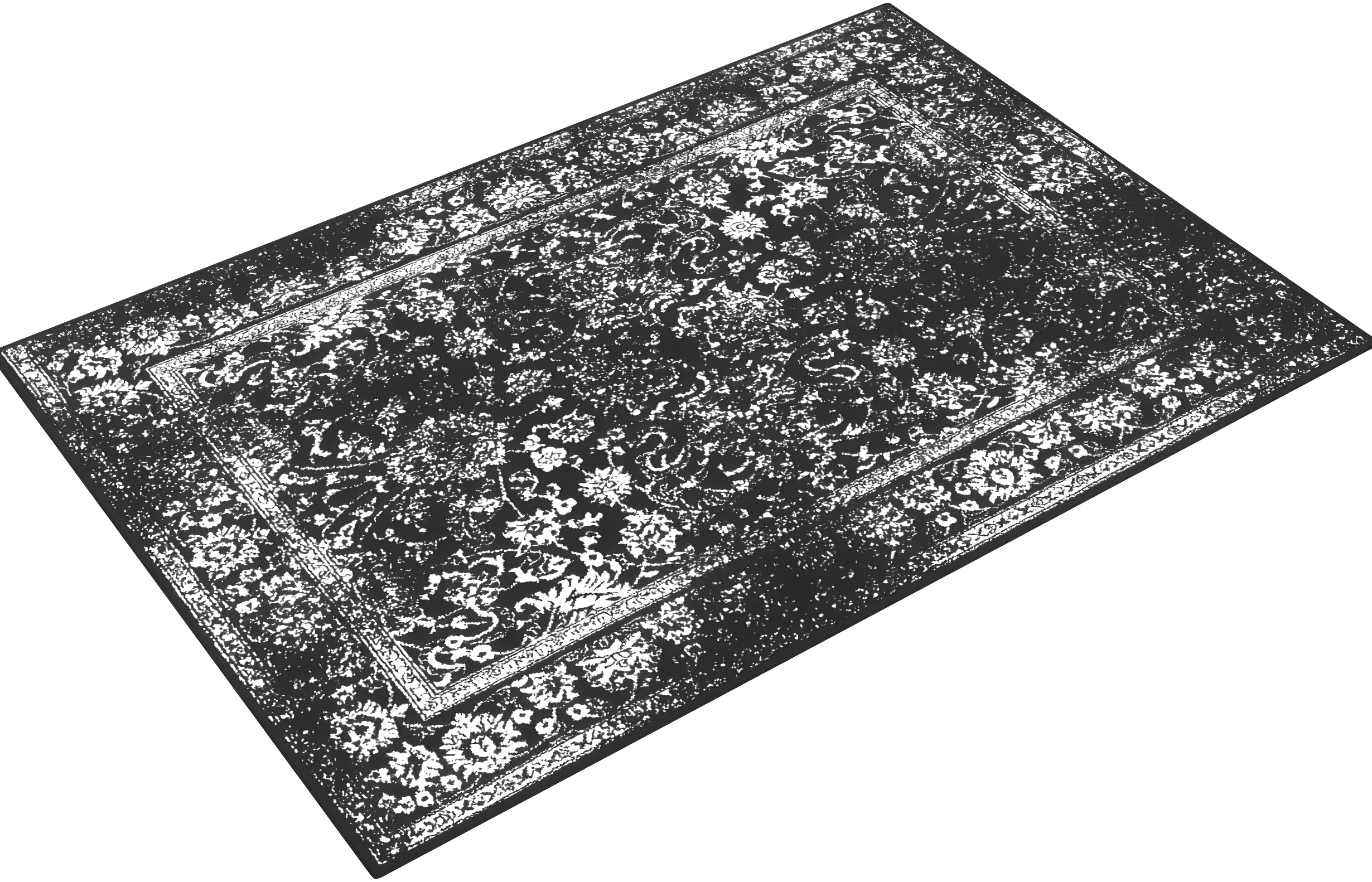 Adirondack ADR109 Machine Made Indoor Accent Rug - Black/Ivory - 3'x5' - Safavieh