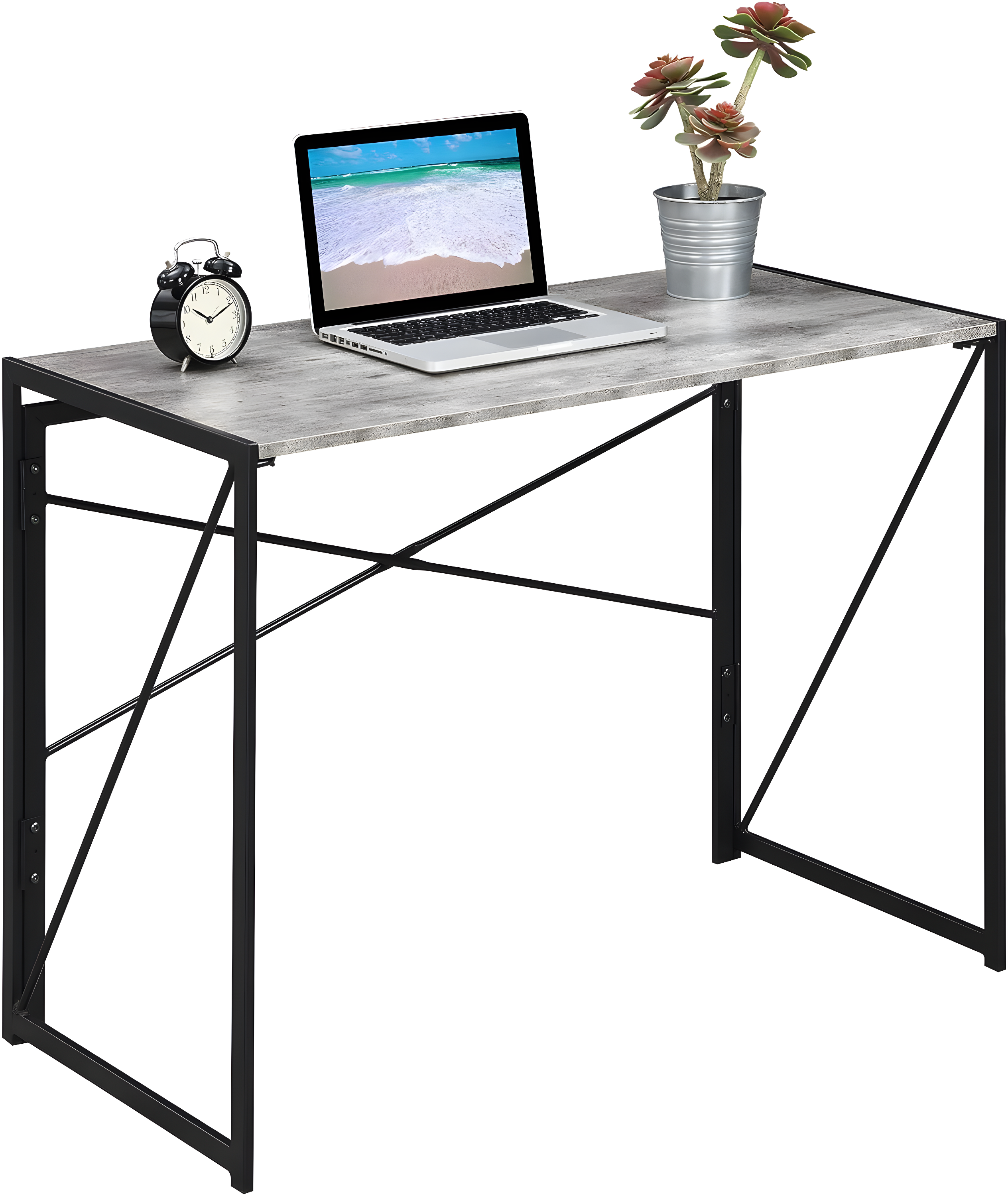 Convenience Concepts 29.50 inches Tall Xtra Folding Desk, Faux Birch/Black, All ages