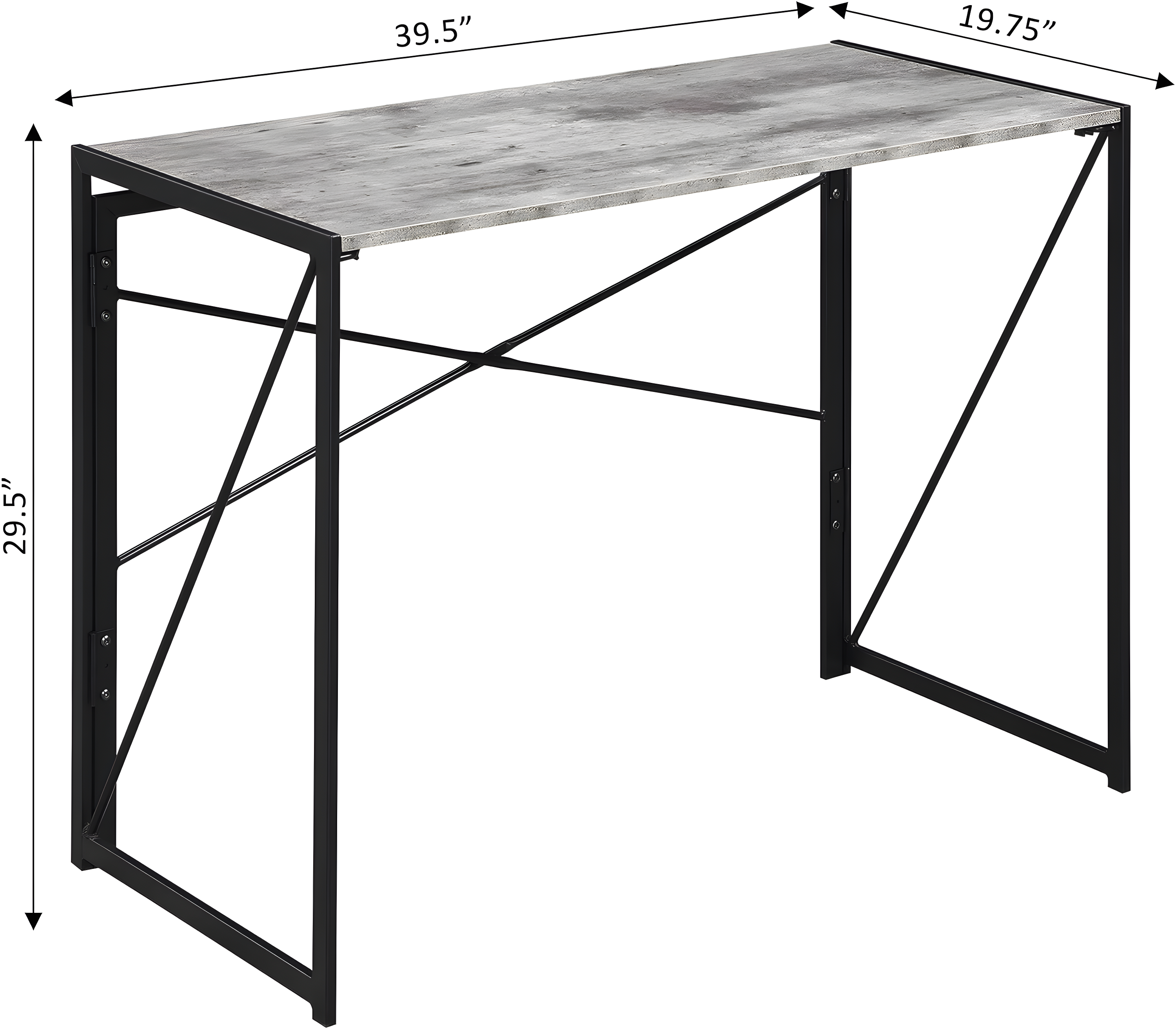 Convenience Concepts 29.50 inches Tall Xtra Folding Desk, Faux Birch/Black, All ages