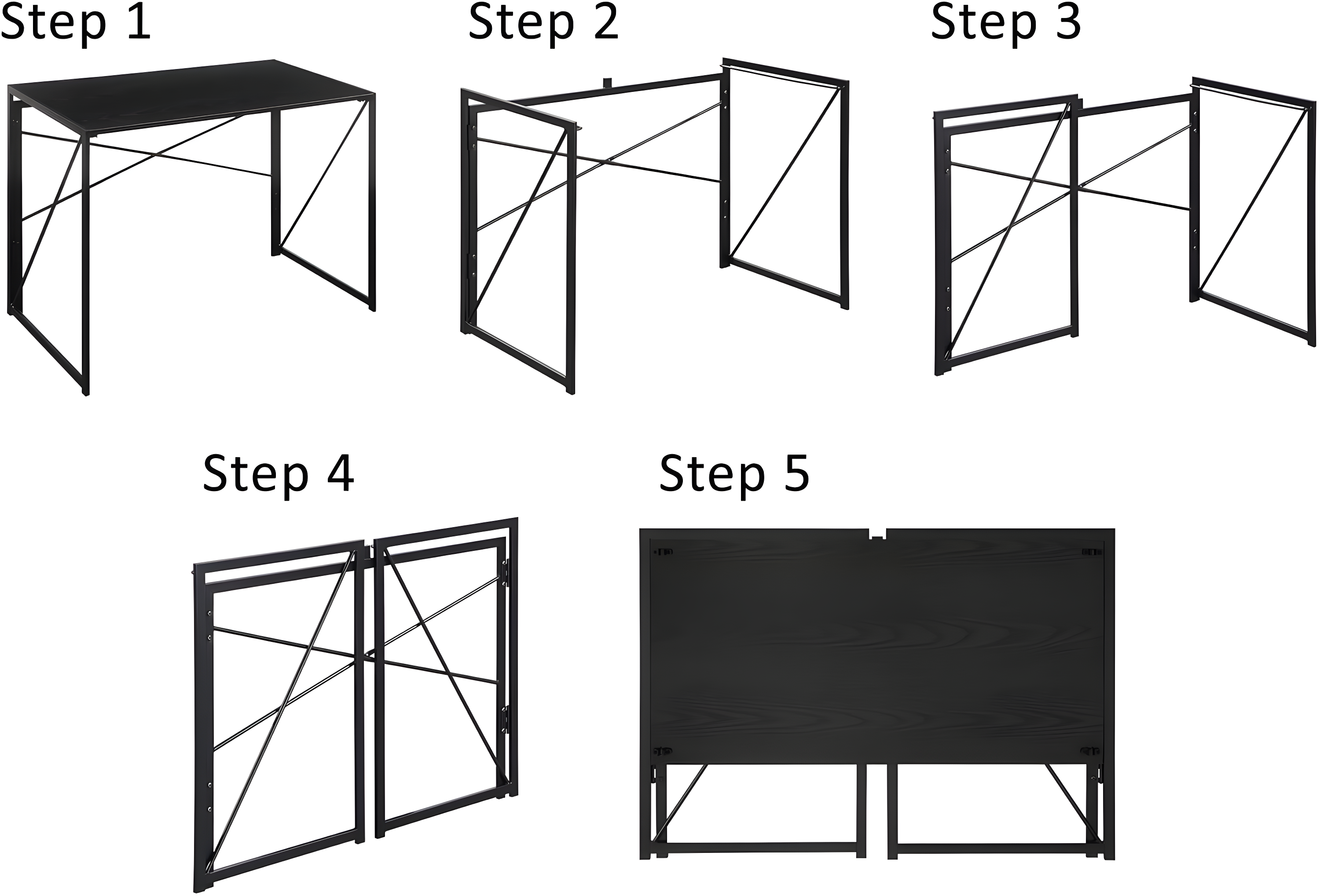 Convenience Concepts 29.50 inches Tall Xtra Folding Desk, Faux Birch/Black, All ages