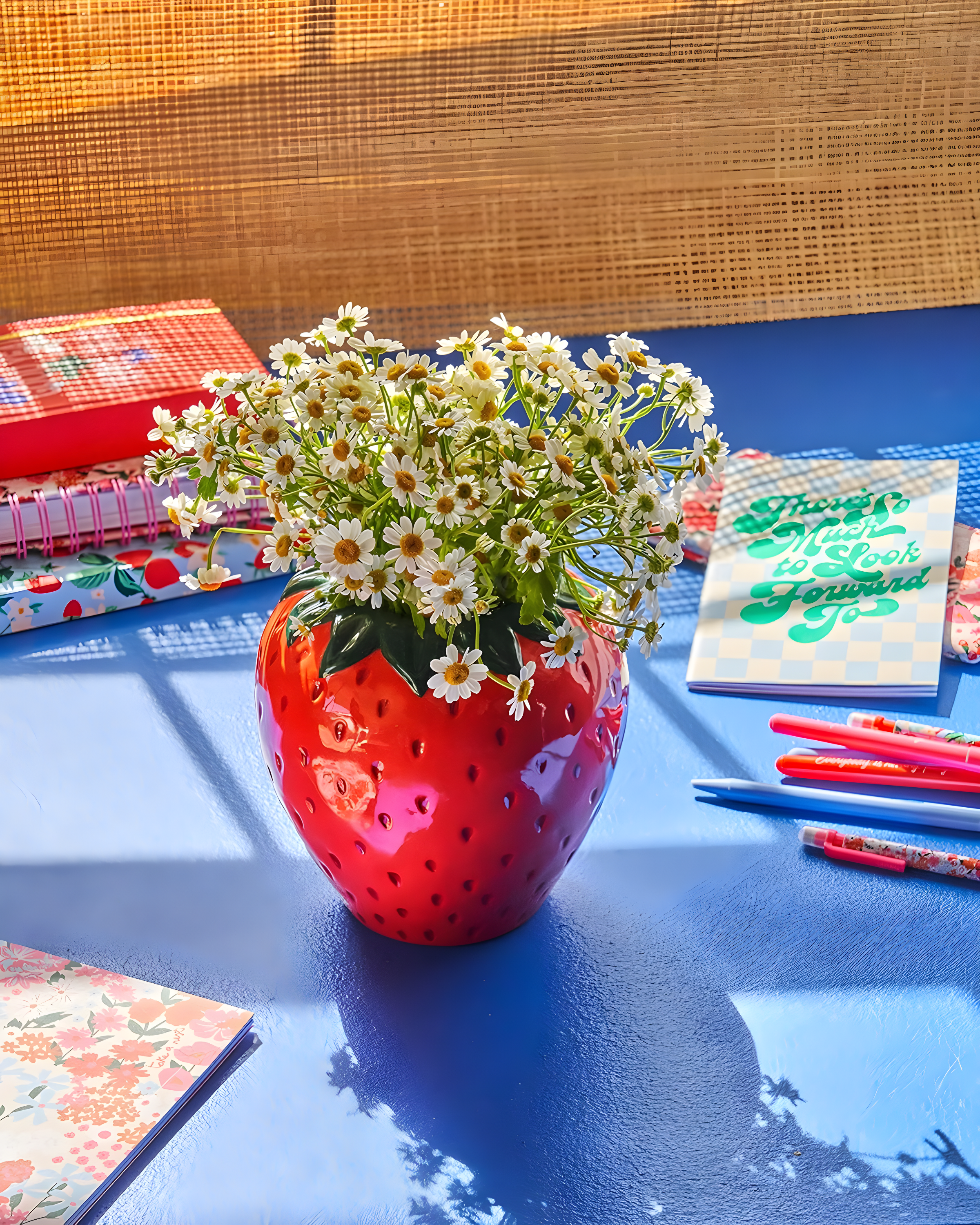 Strawberry Shaped Red Ceramic Decorative Vase