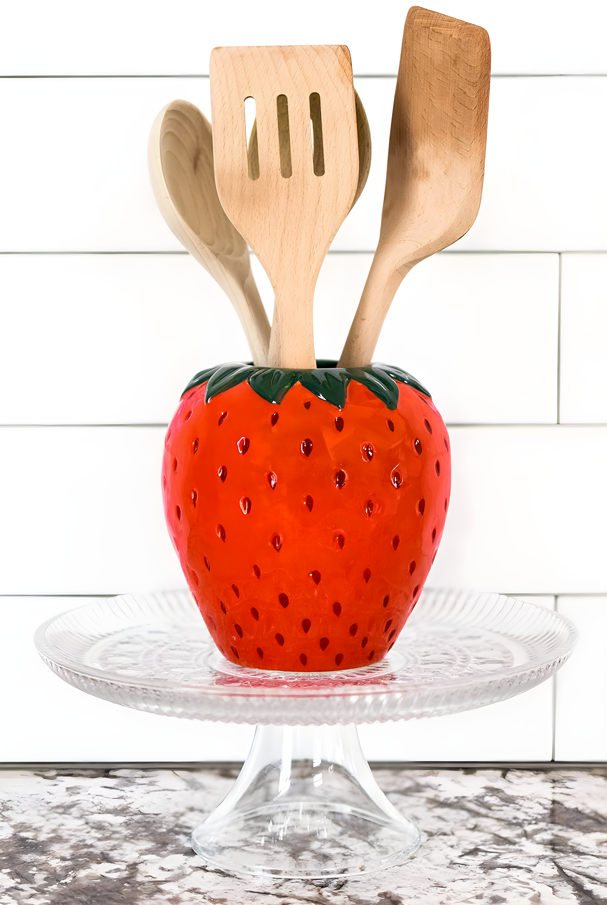 Strawberry Shaped Red Ceramic Decorative Vase