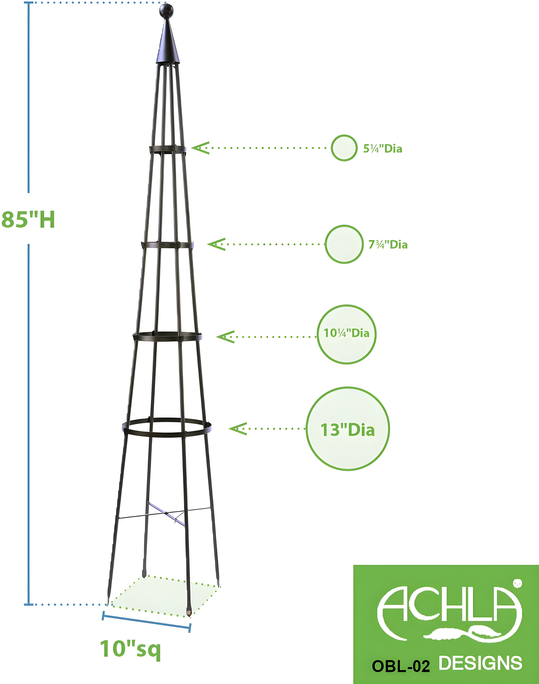 Latitude Run® Alarcon-Chacon 84'' H x 13'' W Iron Obelisk Trellis