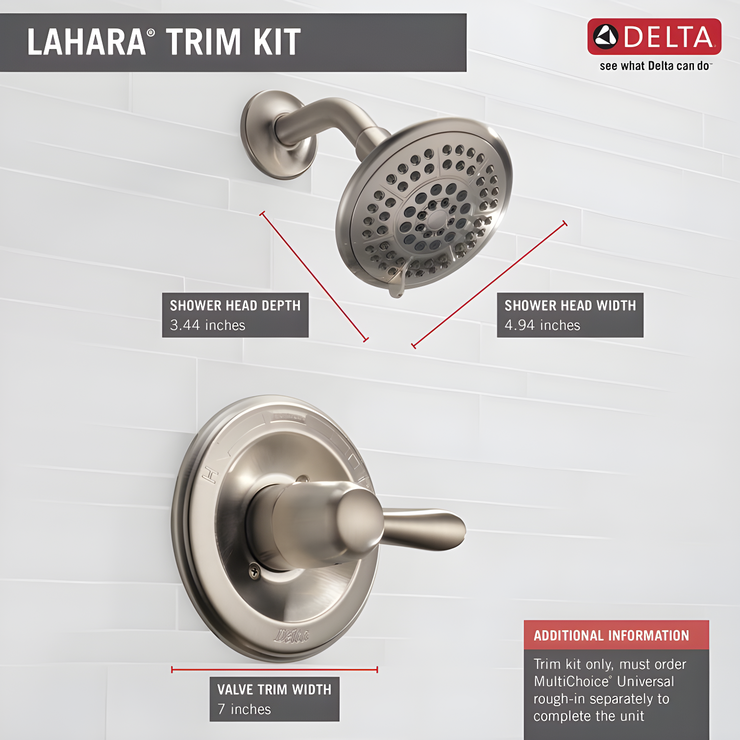Lahara 14 Series Single-Function Shower Faucet Set, Shower Valve Trim Kit