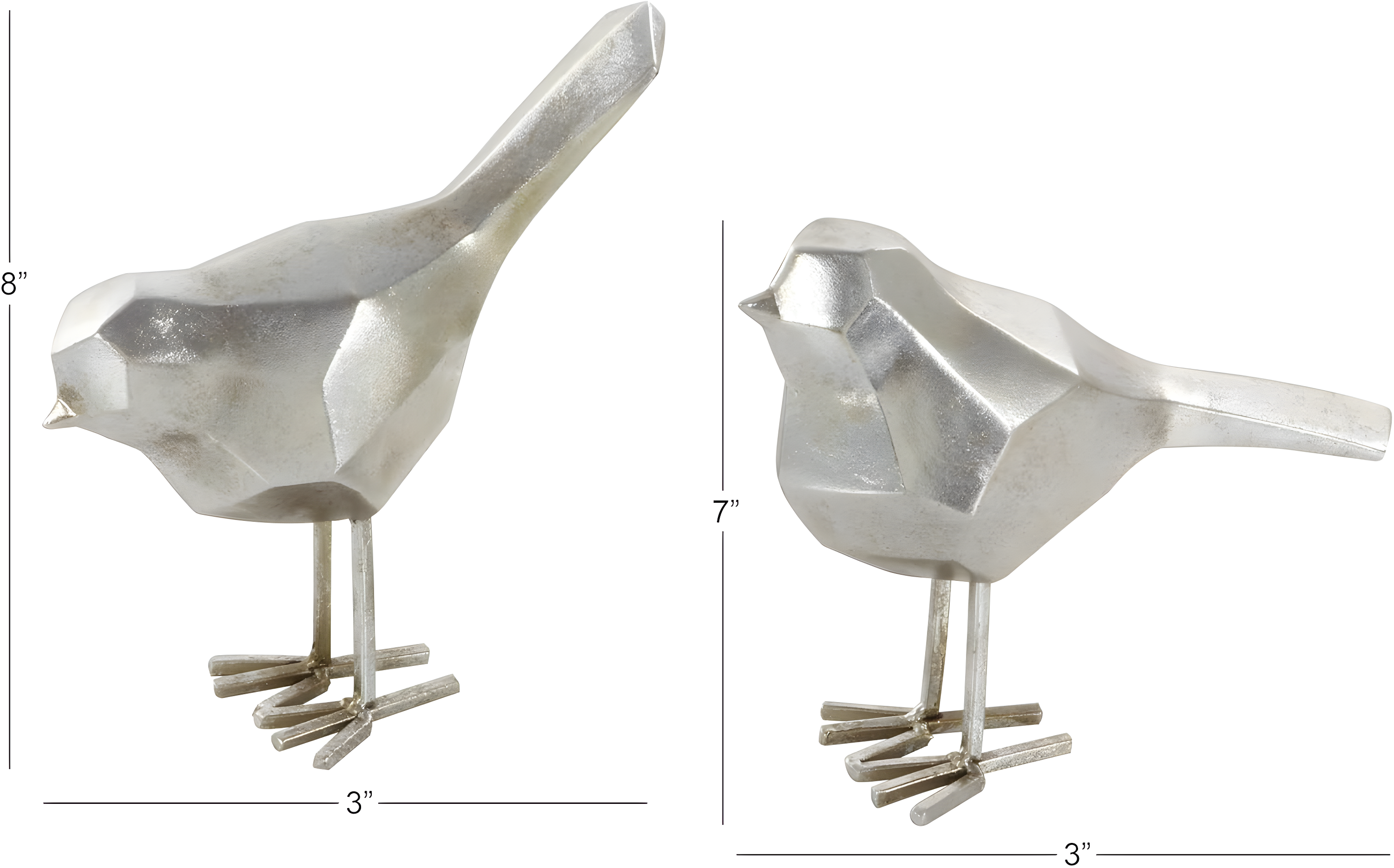 Polystone Bird Decorative Sculpture with Origami Accents