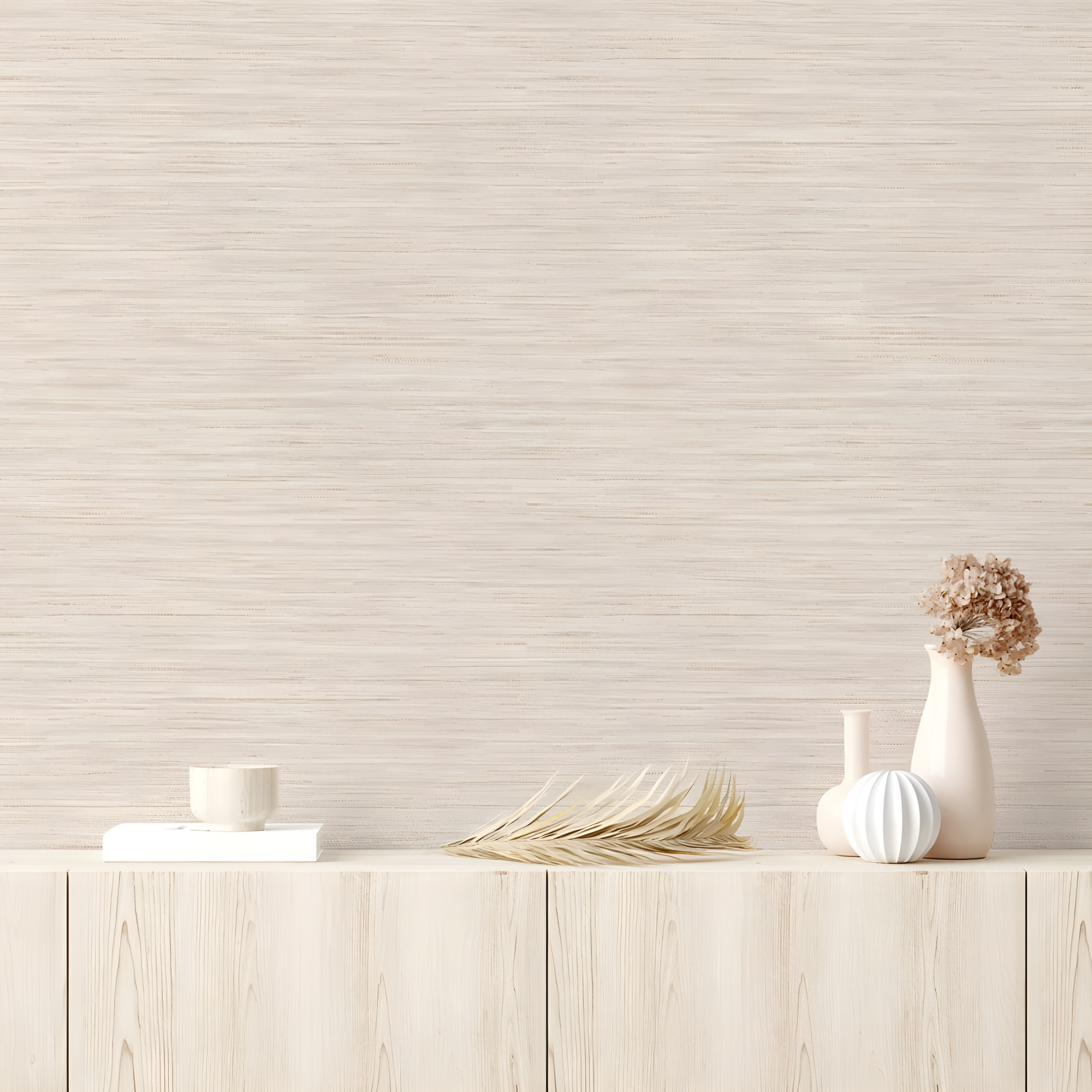 Tempaper & Co.® Faux Horizontal Grasscloth Removable Peel and Stick Wallpaper, Textured Ecru, 28 sq. ft.: Vinyl, Prepasted, Abstract Pattern