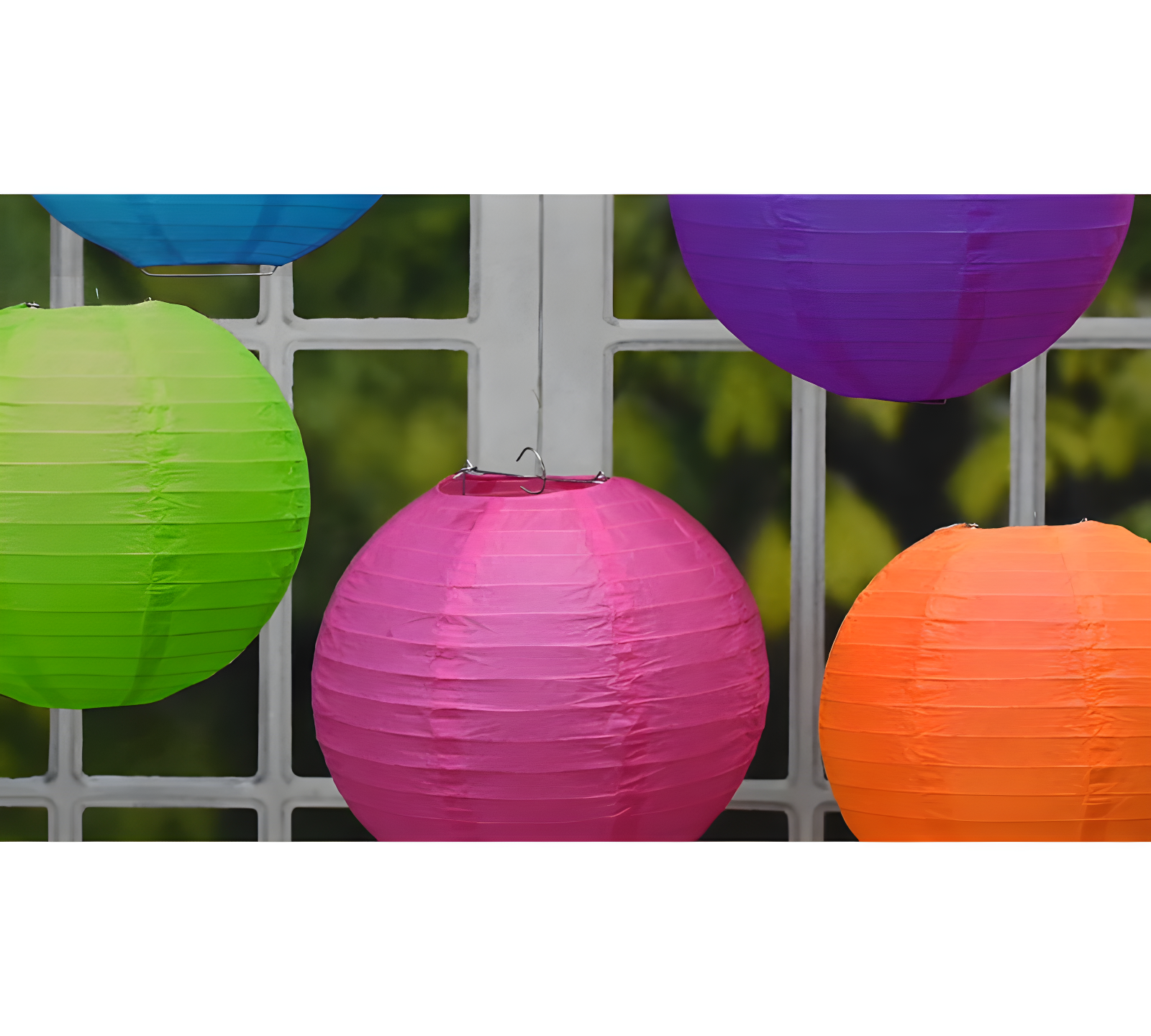 LumaBase Round Paper Lanterns - 5 Count (Set of 5)