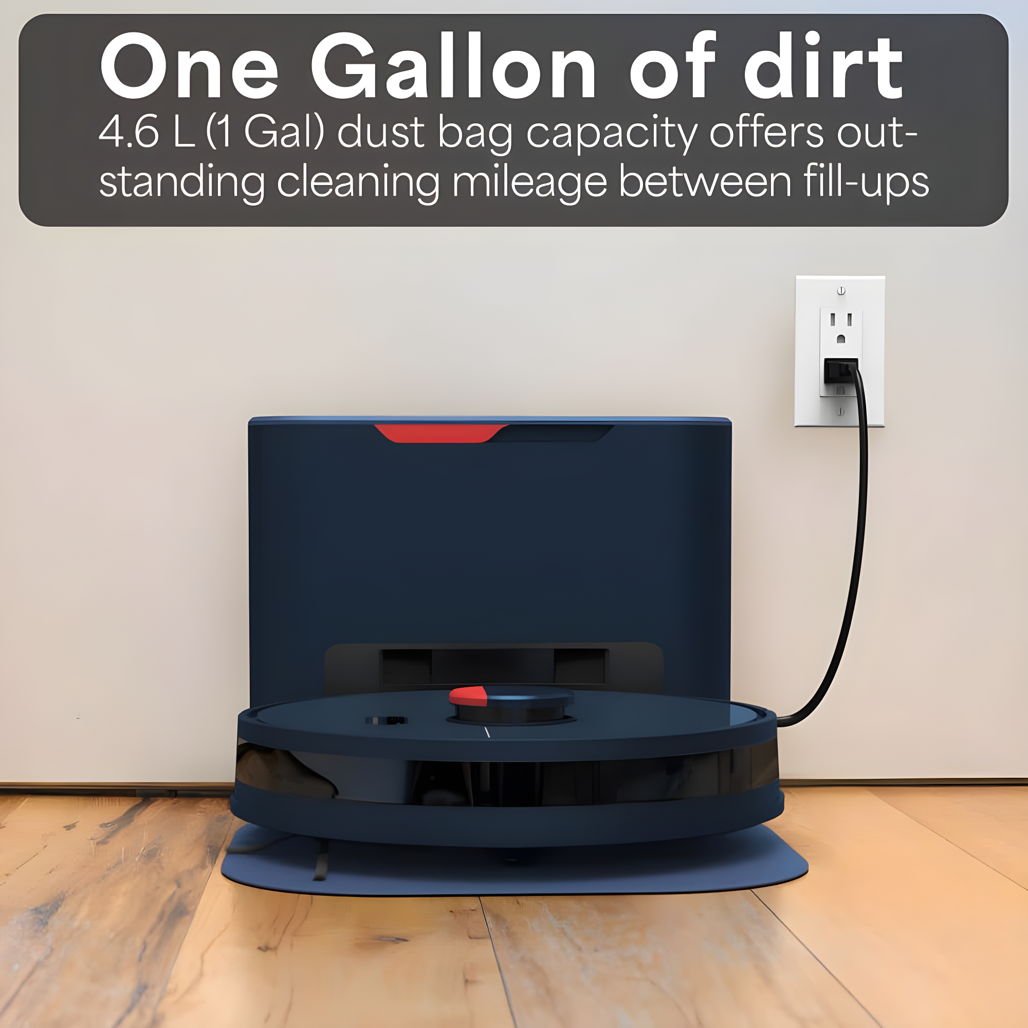Self Empty Dustin Wi-Fi Connected Self-Emptying Robot Vacuum and Mop