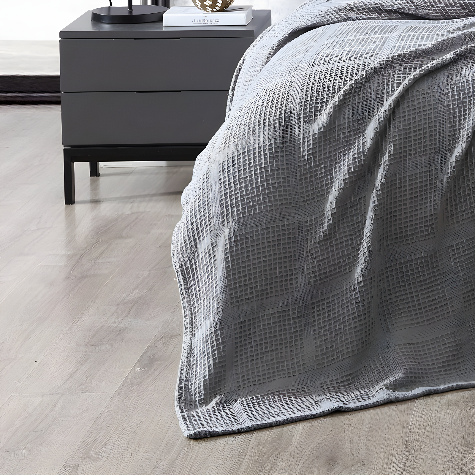 Kenneth Cole Kenneth Cole Waffle Grid Solid Cotton Blanket