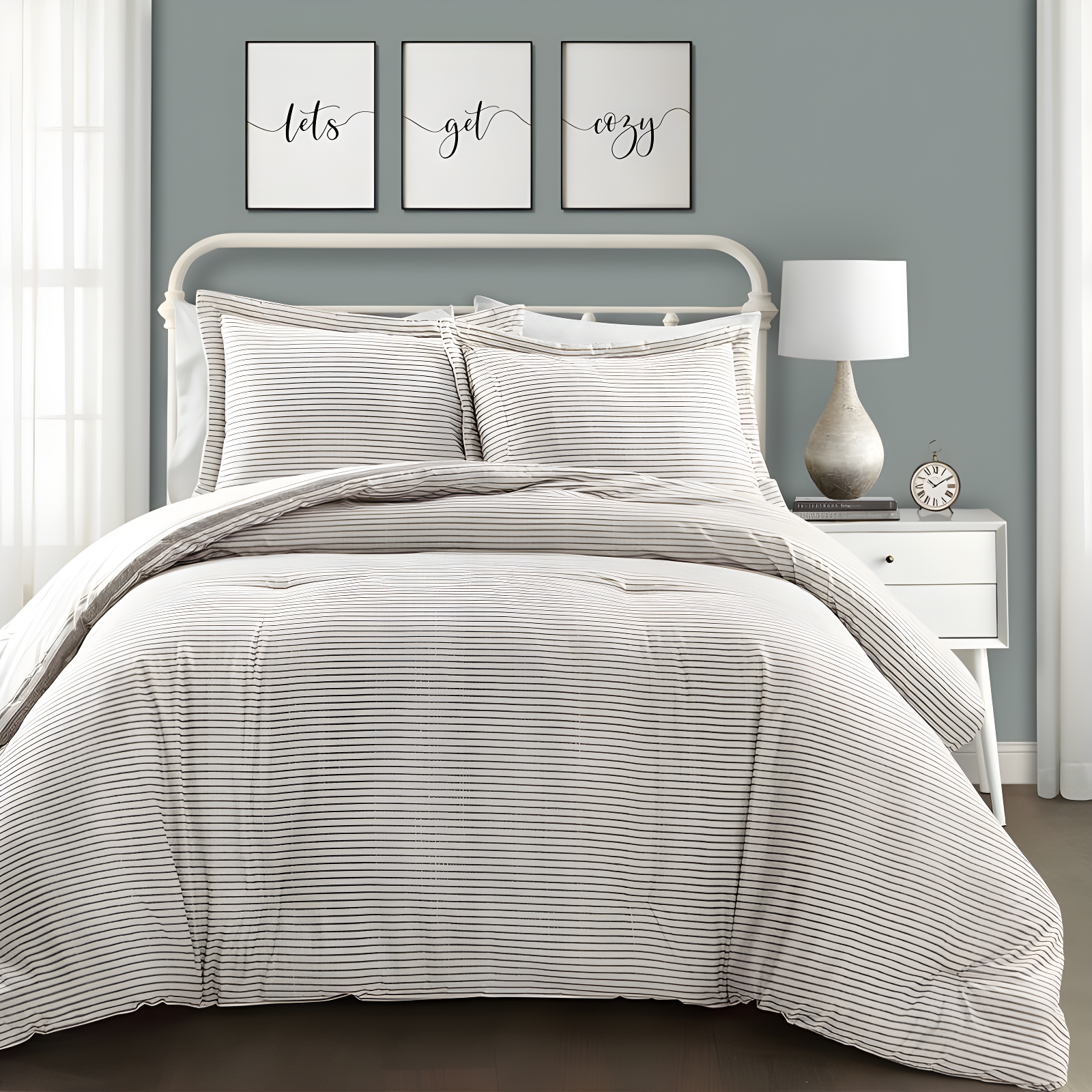 Farmhouse Standard Cotton Reversible Comforter Set