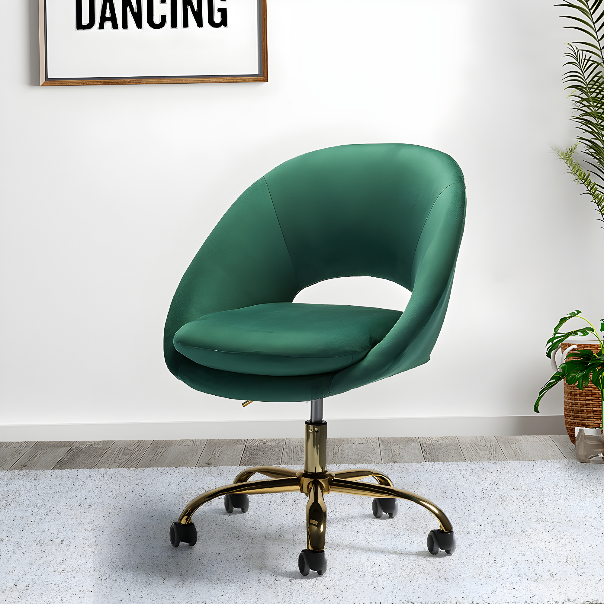 Louise Velvet Modern Task Chair with Ergonomic Design