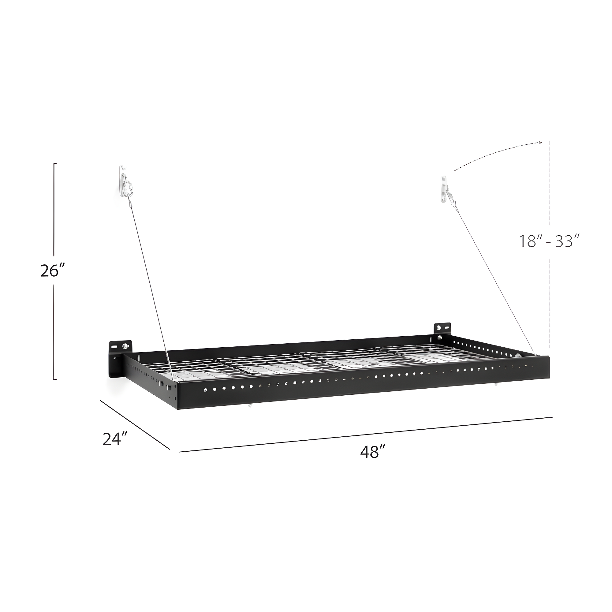 NewAge Products Pro Series 2 ft. x 4 ft. Wall Mounted Steel Shelf