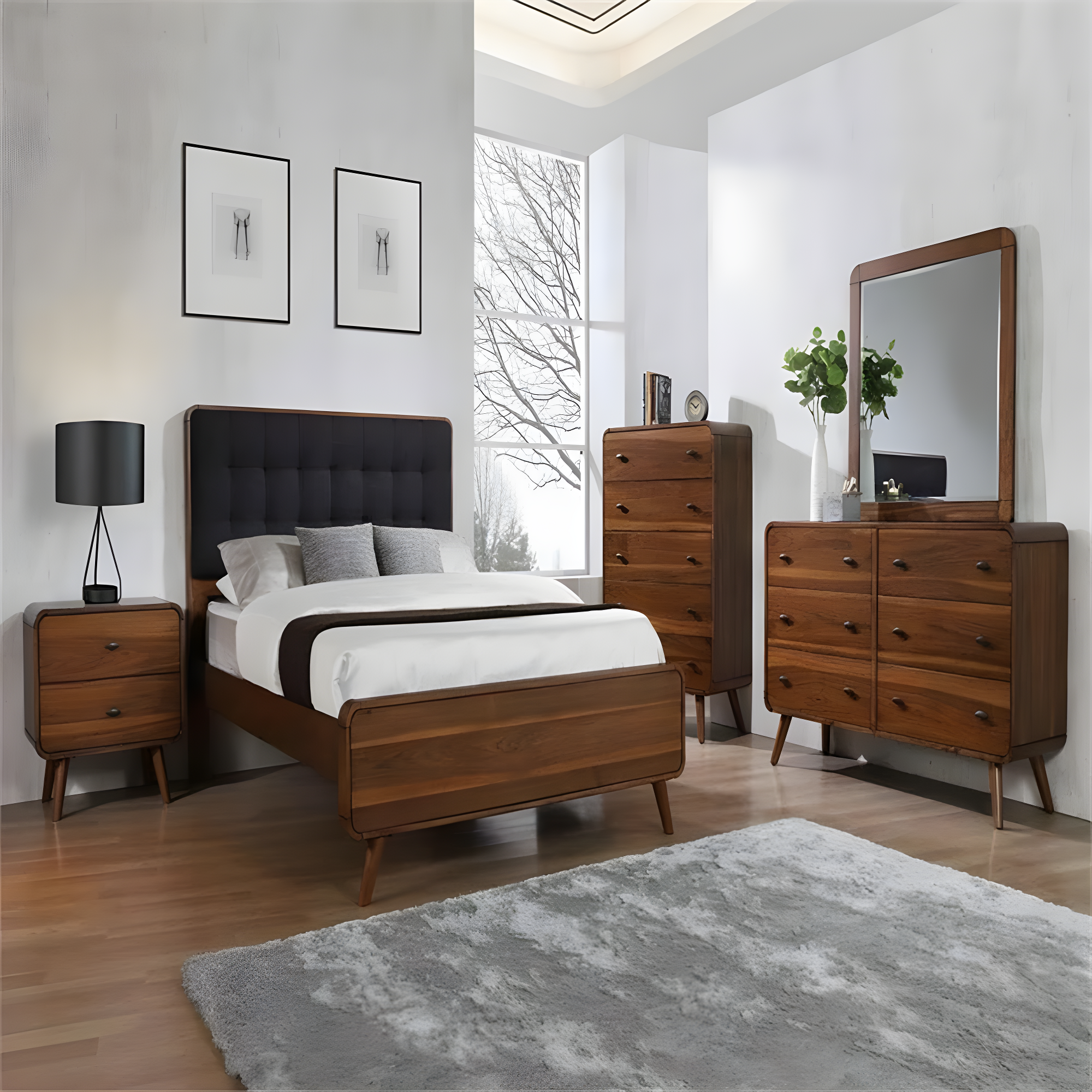 Coaster 205132-CO Nightstand, Dark Walnut