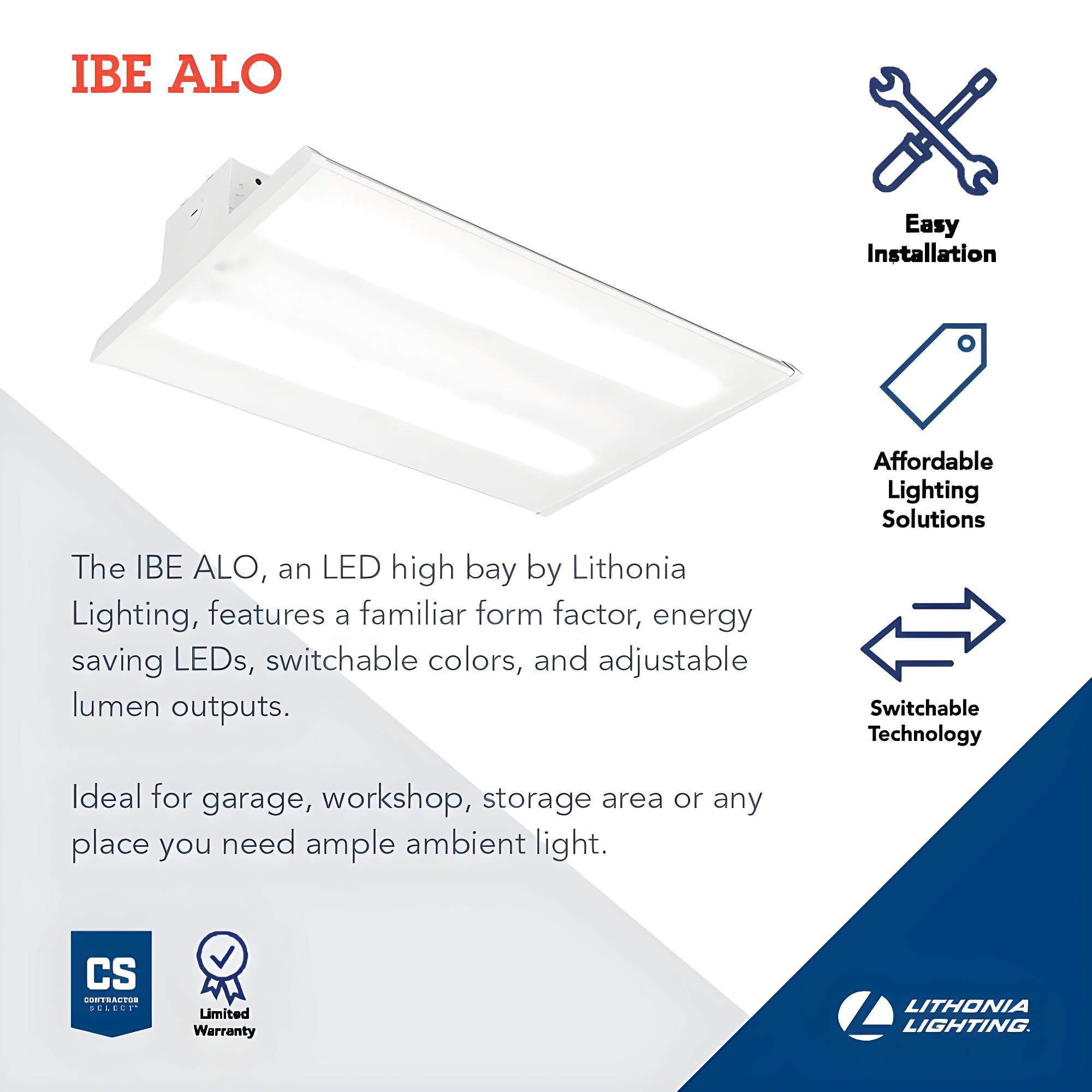 Lithonia Lighting Dimmable Rectangle High Bay Ceiling Light