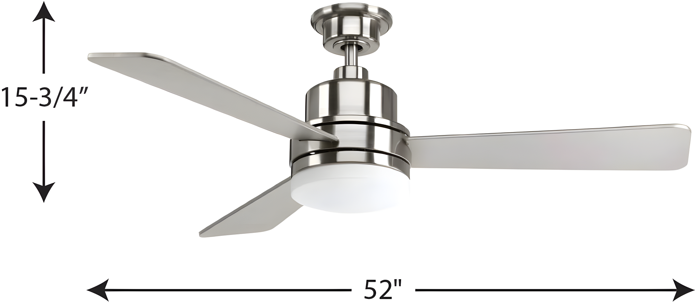 Brushed Nickel 52" LED Ceiling Fan with Reversible Blades